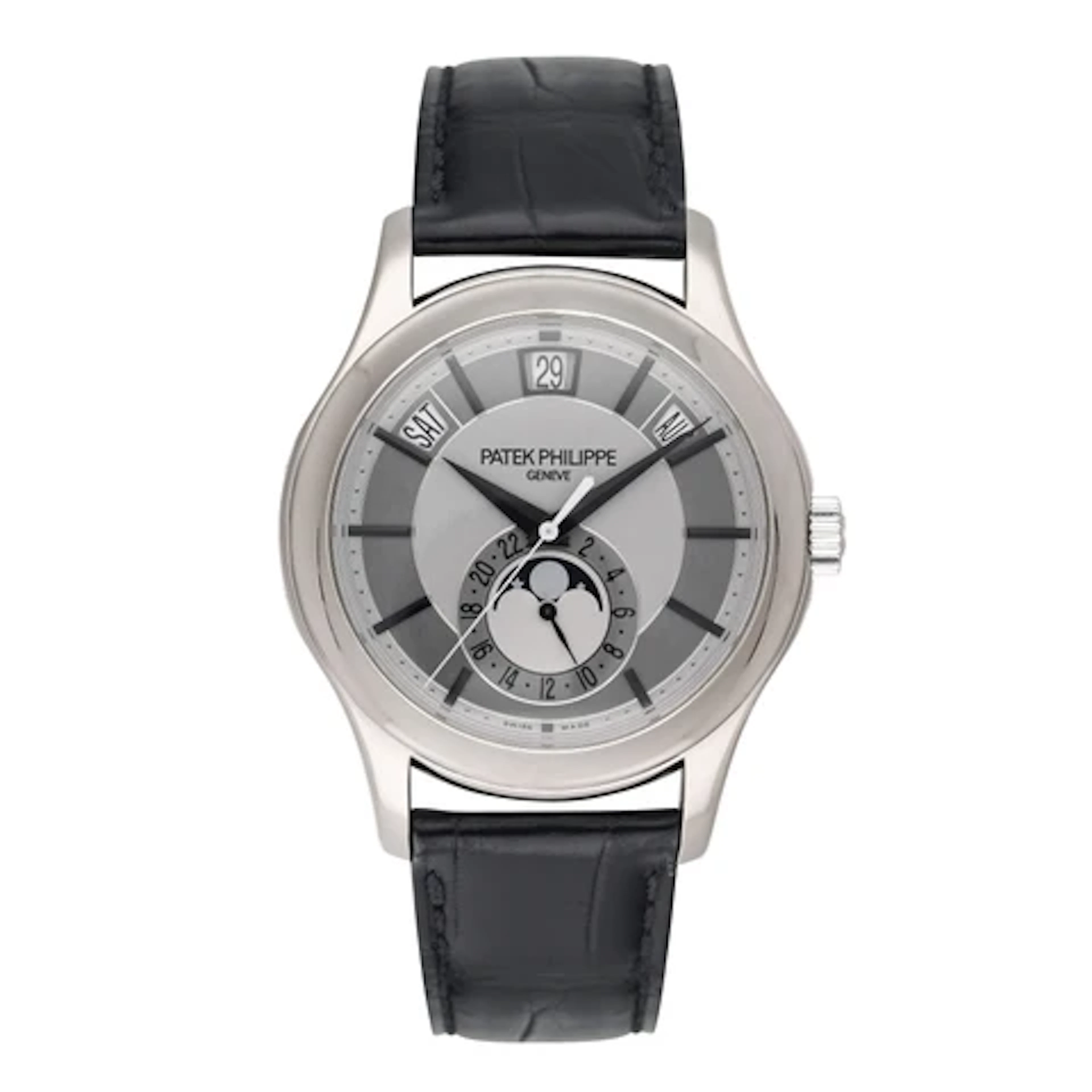 Patek Philippe Complications 5205G-001 Grey Dial White Gold Mens Watch