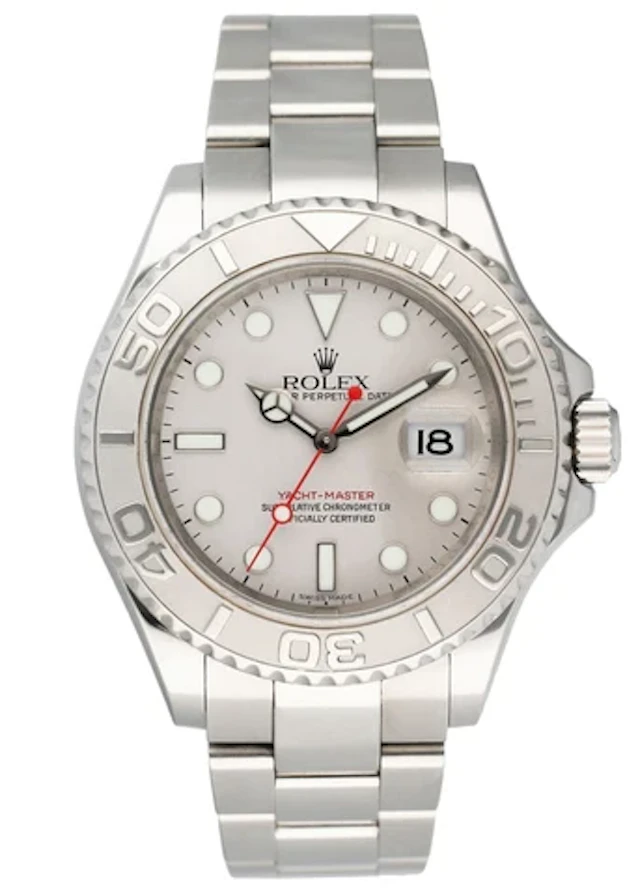 Rolex Yacht Master 16622 Platinum Bezel Engraved Rehaut Mens Watch