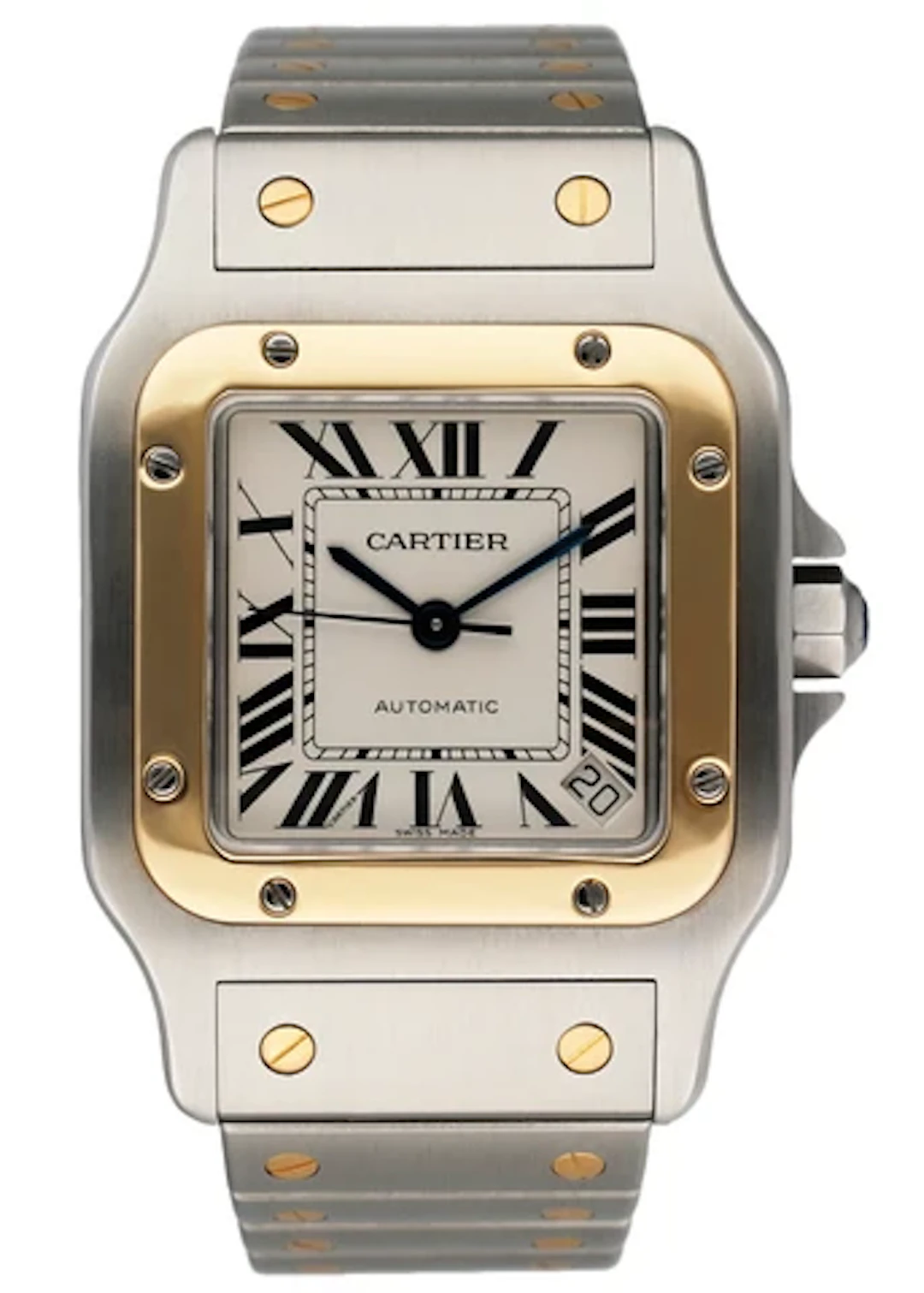 Cartier Santos 2823 18K Yellow Gold & Steel Mens Watch
