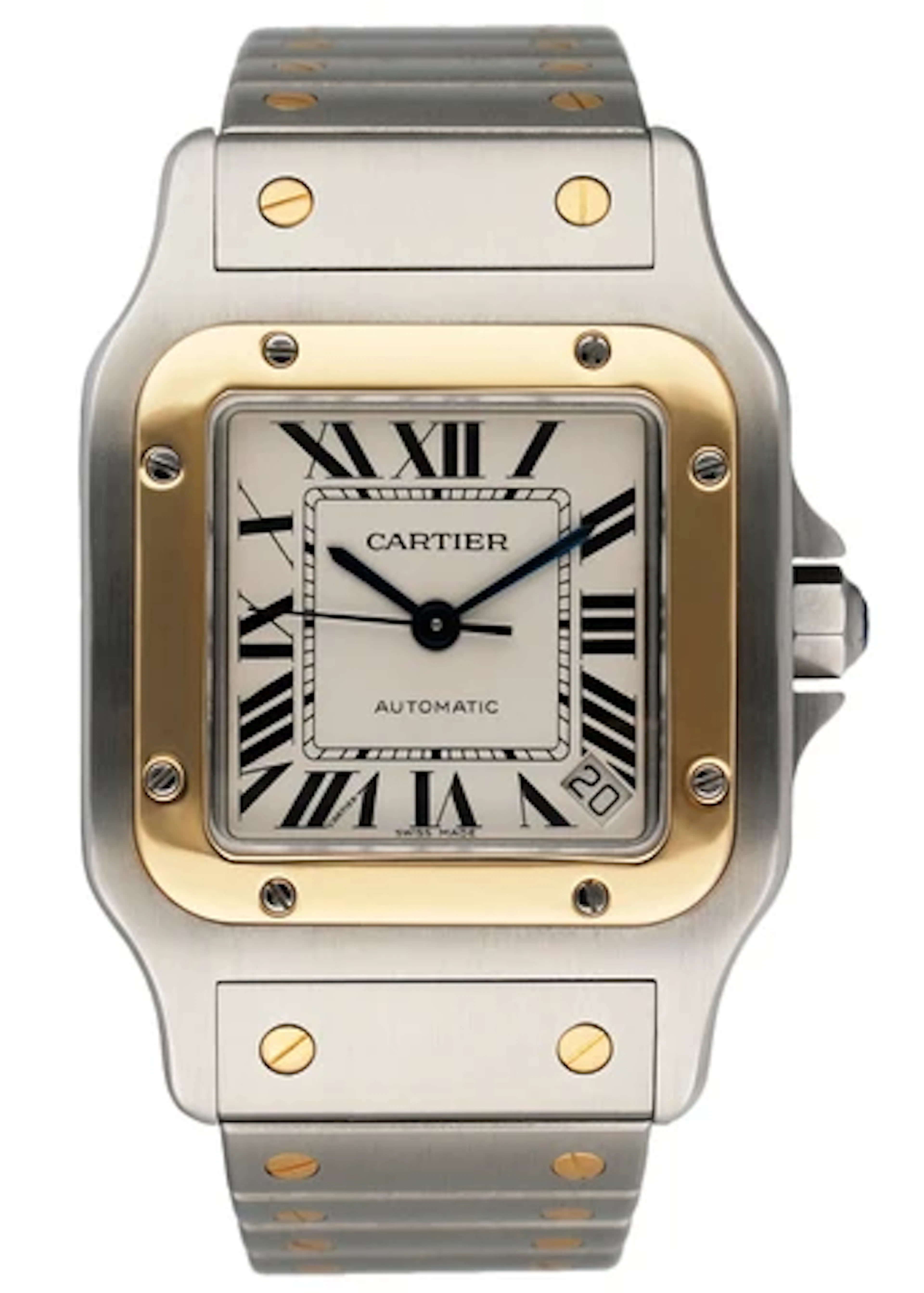 Cartier Santos 2823 18K Yellow Gold & Steel Mens Watch