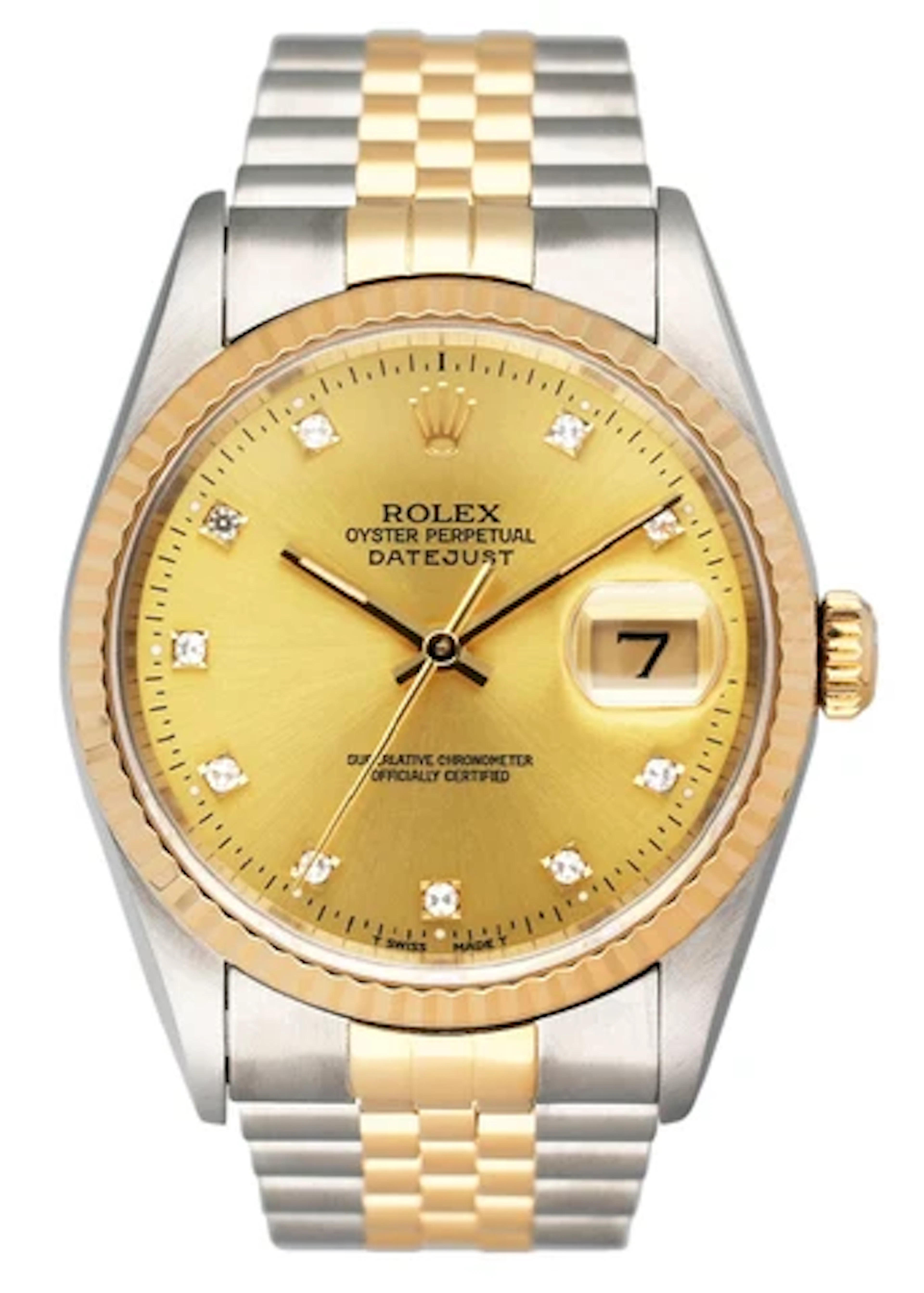 Rolex Datejust 16233 Diamond Dial Mens Watch