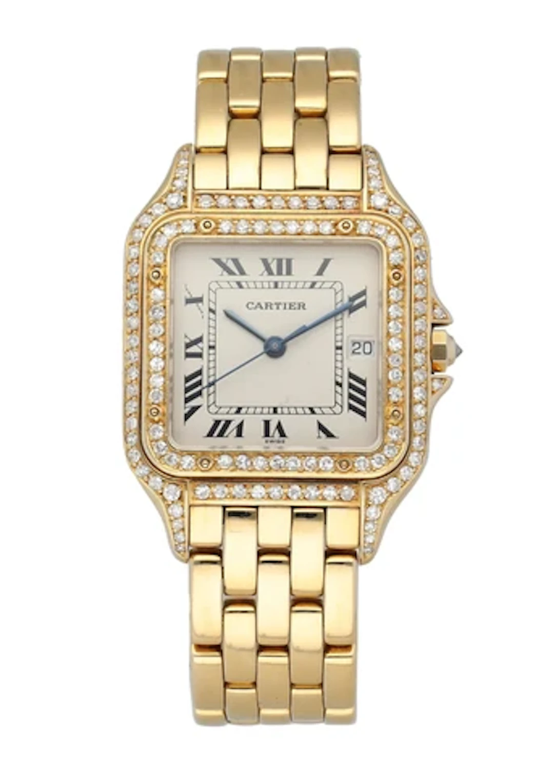 Cartier Panthere Large Diamond Bezel Yellow Gold Watch