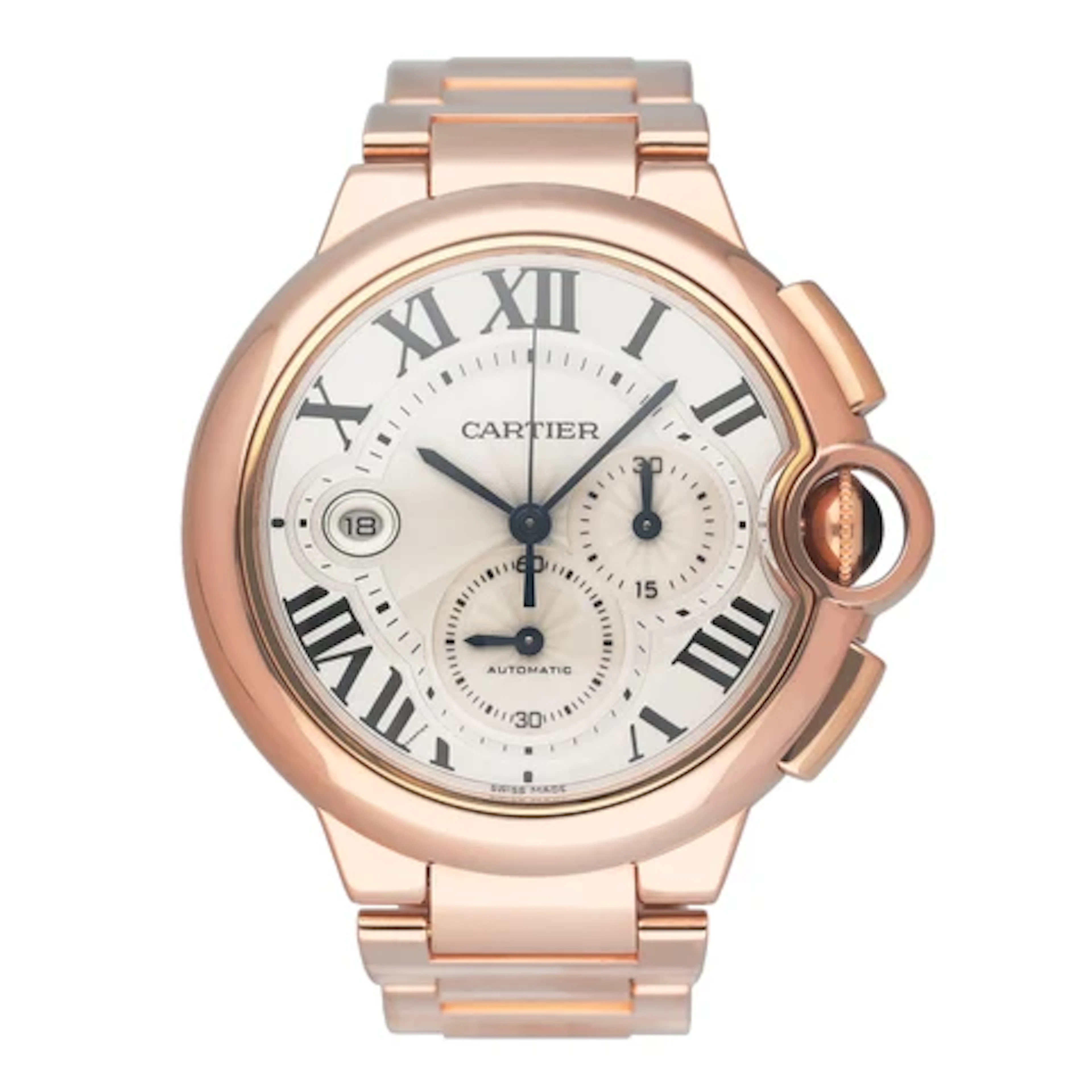 Cartier Ballon Bleu XL W6920010 18K Rose Gold Mens Watch Box Papers