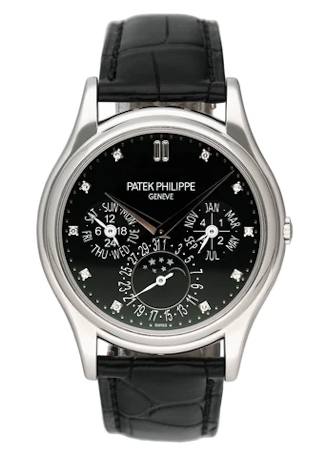 Patek Philippe Grand Complications 5140P Diamond Black Dial Mens Watch