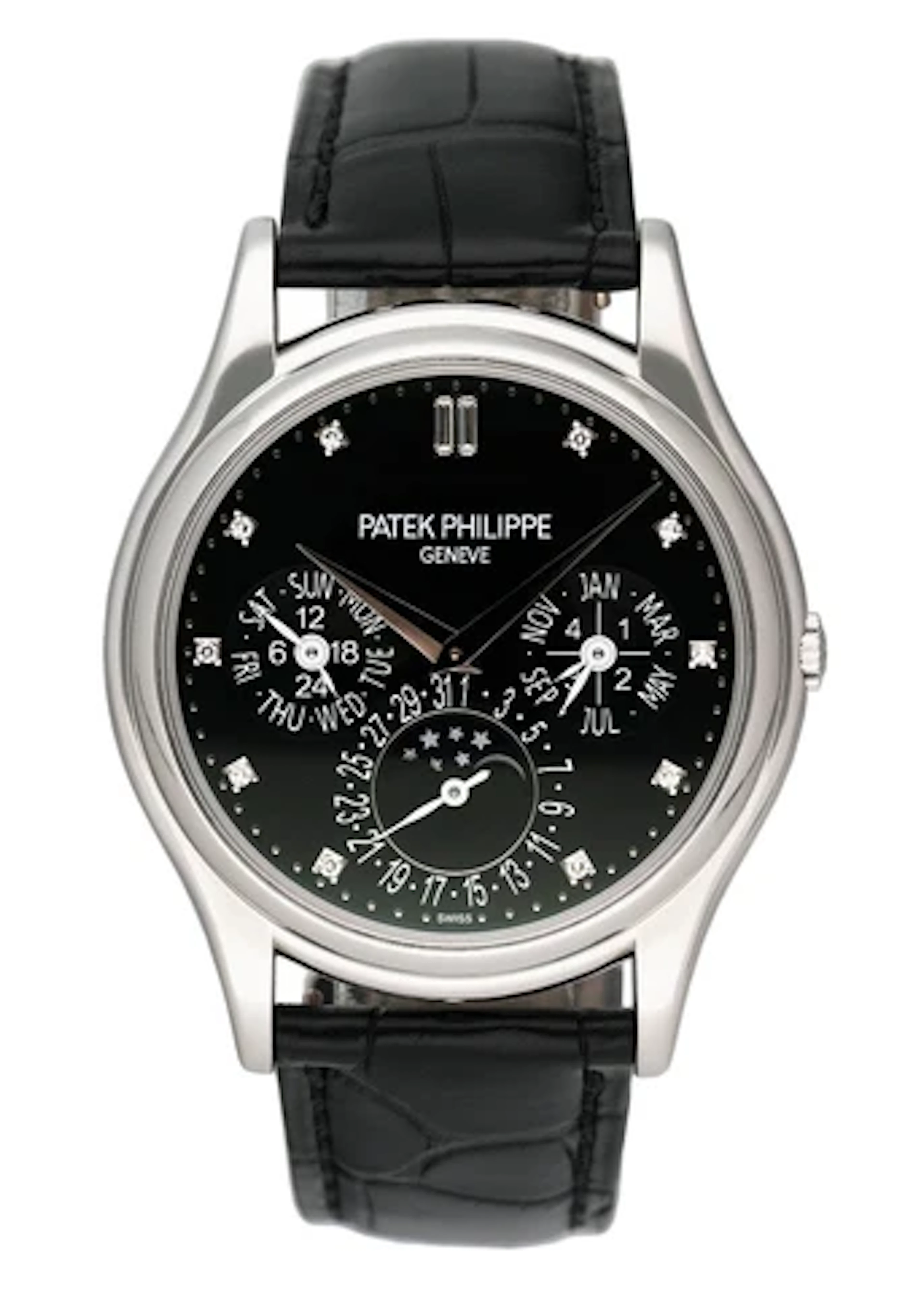 Patek Philippe Grand Complications 5140P Diamond Black Dial Mens Watch