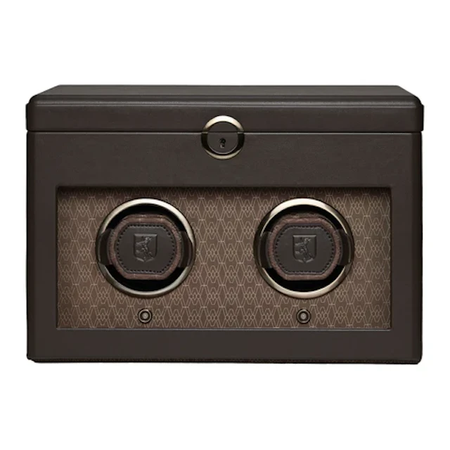 Earth Double Watch Winder - Coffee