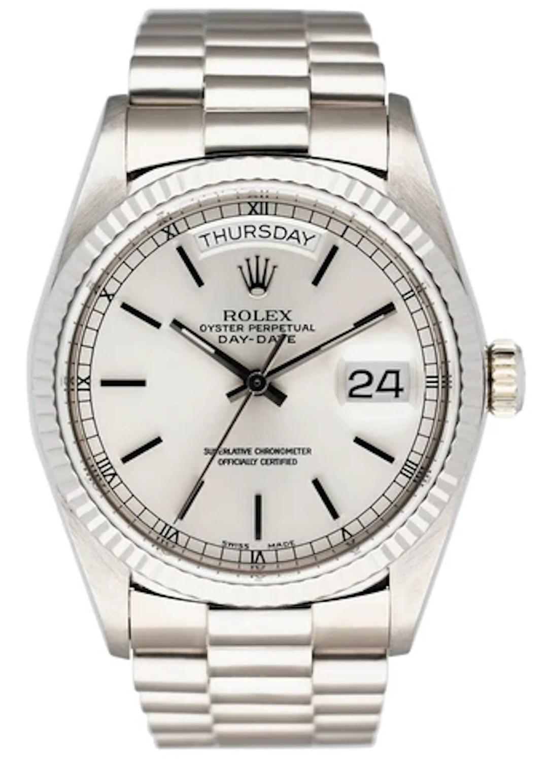 Rolex Day-Date 18039 18K White Gold Mens Watch