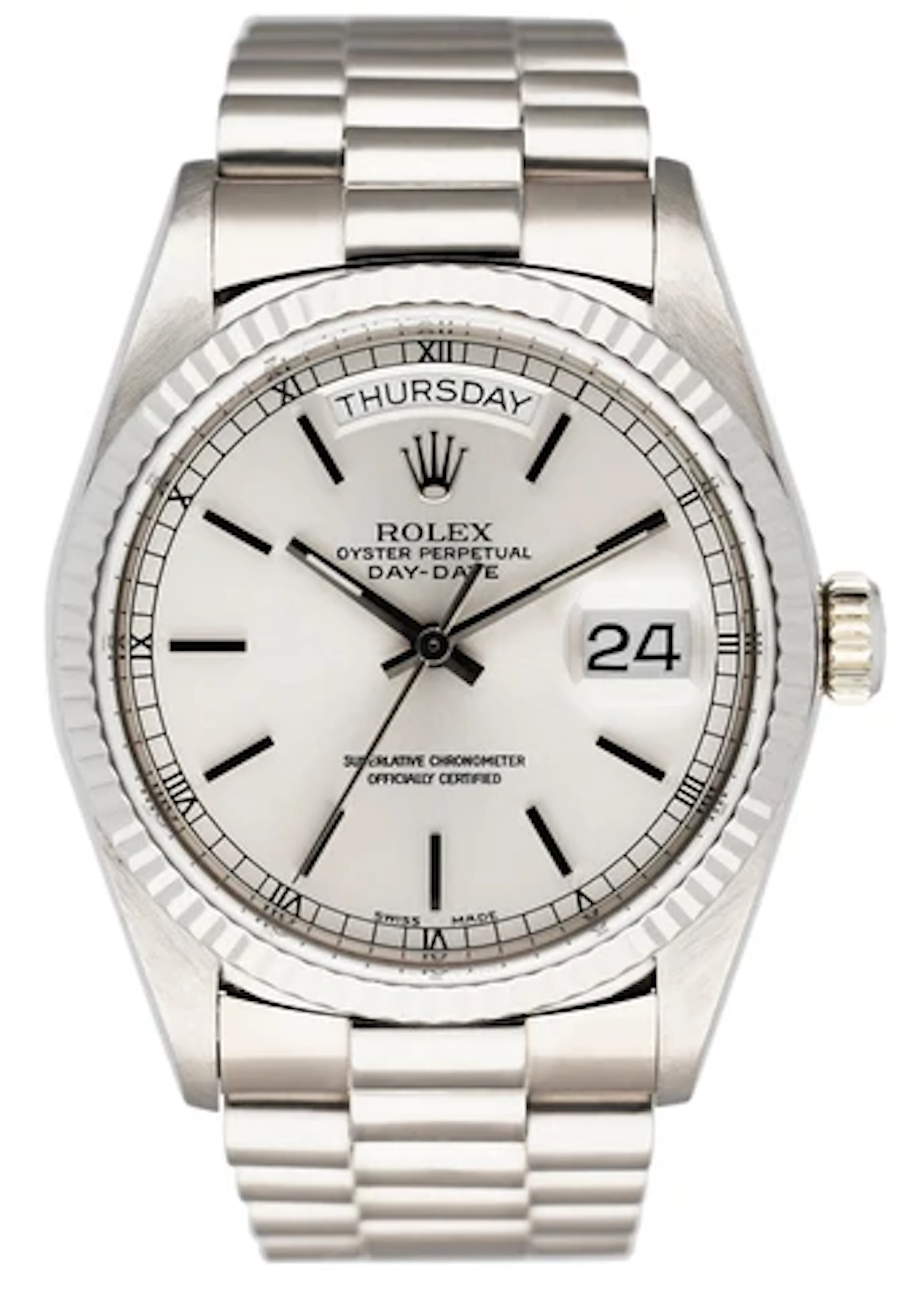 Rolex Day-Date 18039 18K White Gold Mens Watch