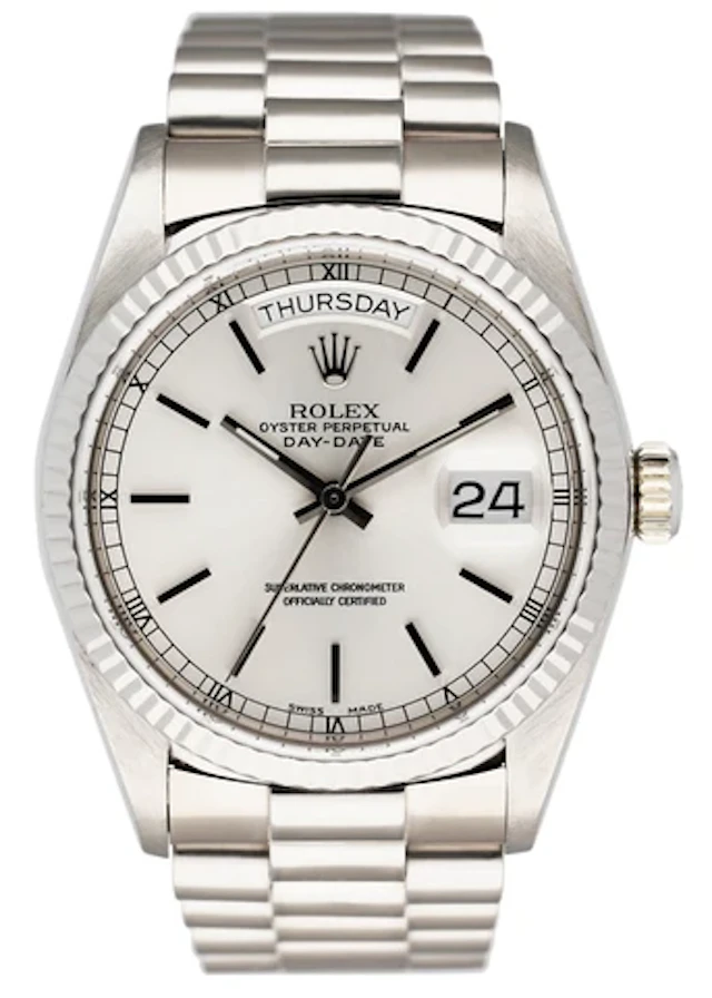 Rolex Day-Date 18039 18K White Gold Mens Watch