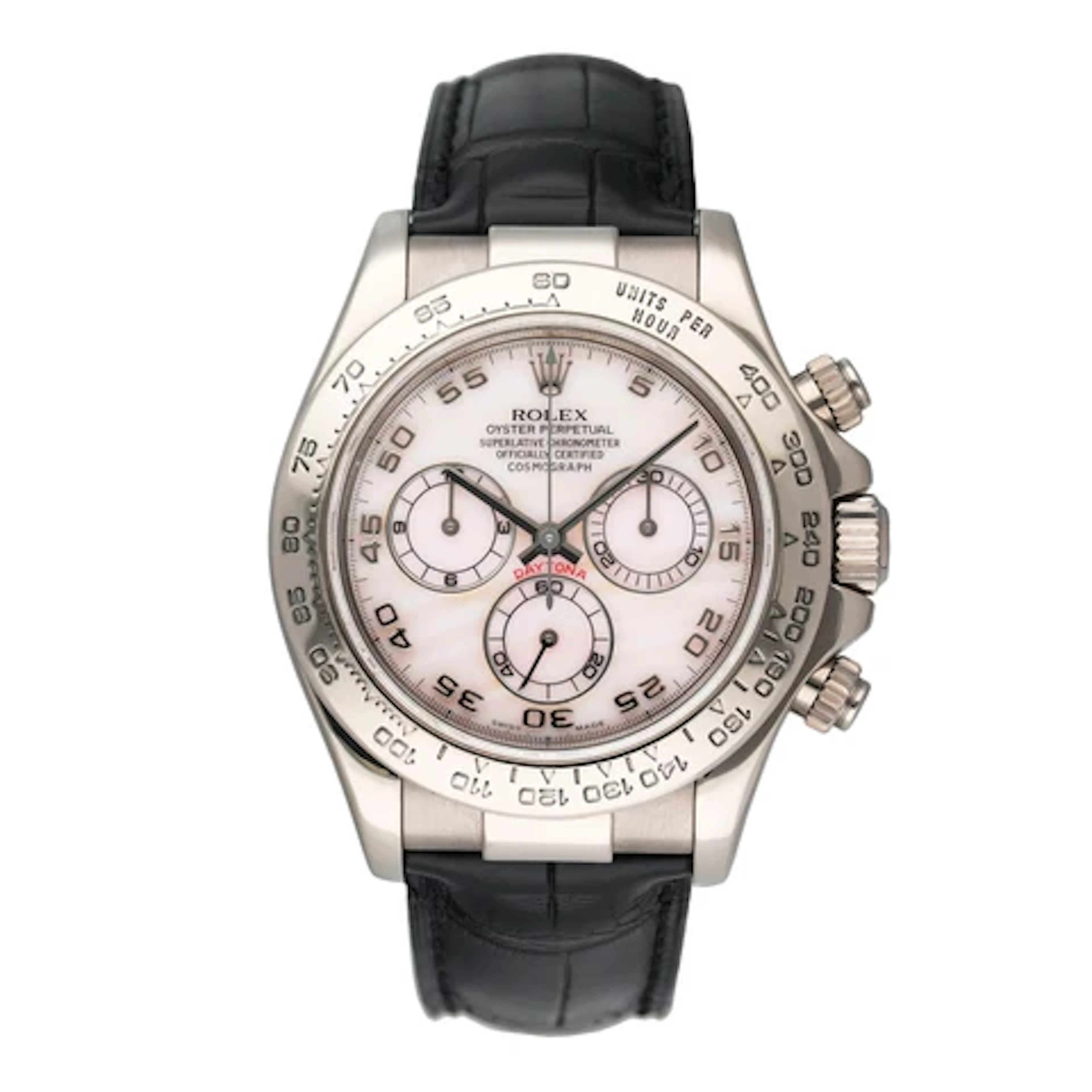 Rolex Daytona 116519 MOP Dial 18K White Gold Mens Watch Box Papers