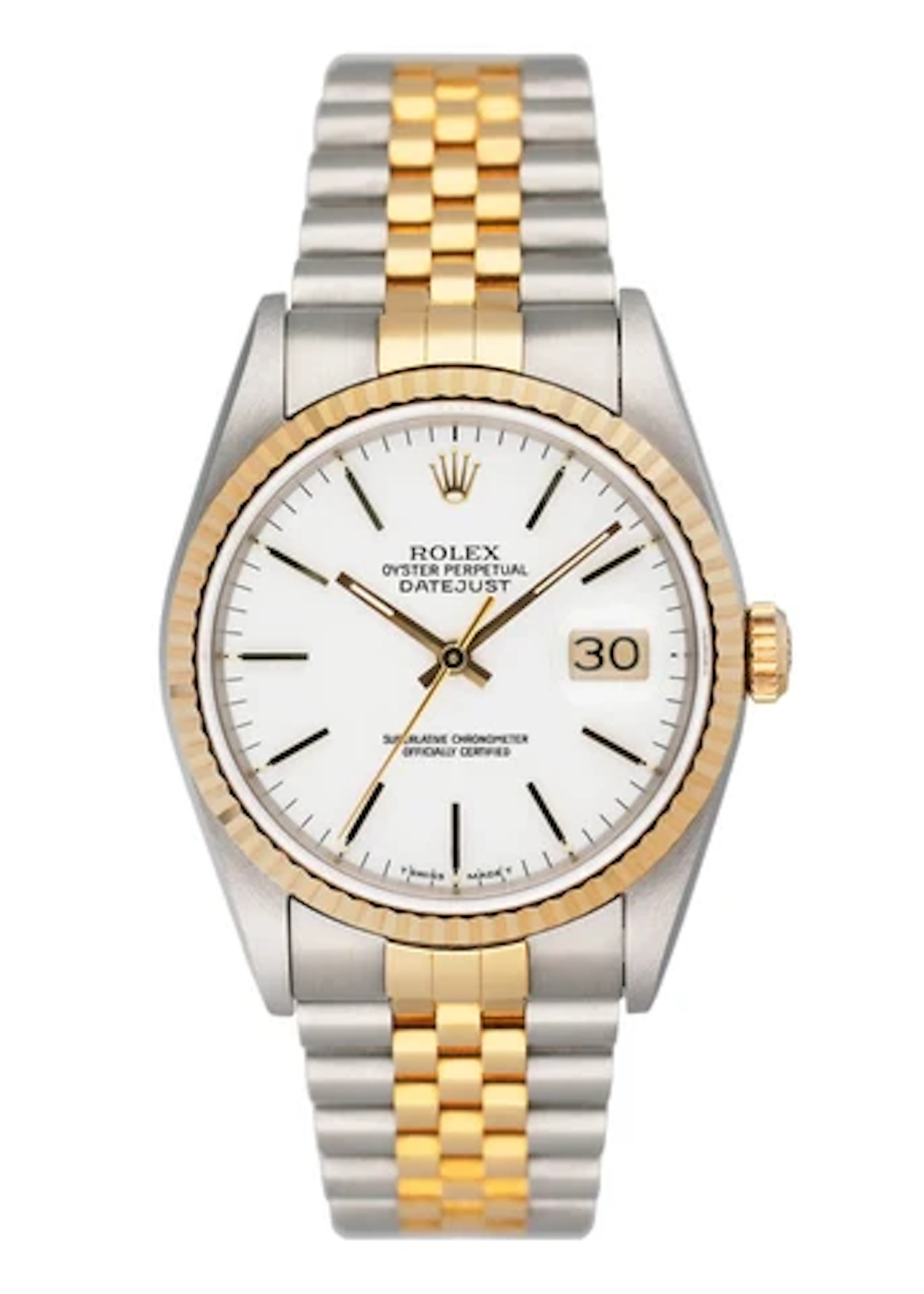 Rolex Datejust 16233 White Porcelain dial Mens Watch Box Papers