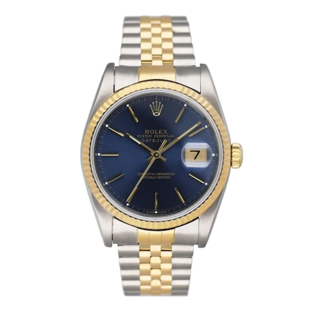 Rolex Datejust 16233 Blue Dial Mens Watch
