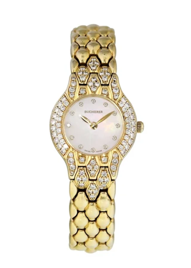 Bucherer Medea Pearl Dial Yellow Gold Ladies Watch