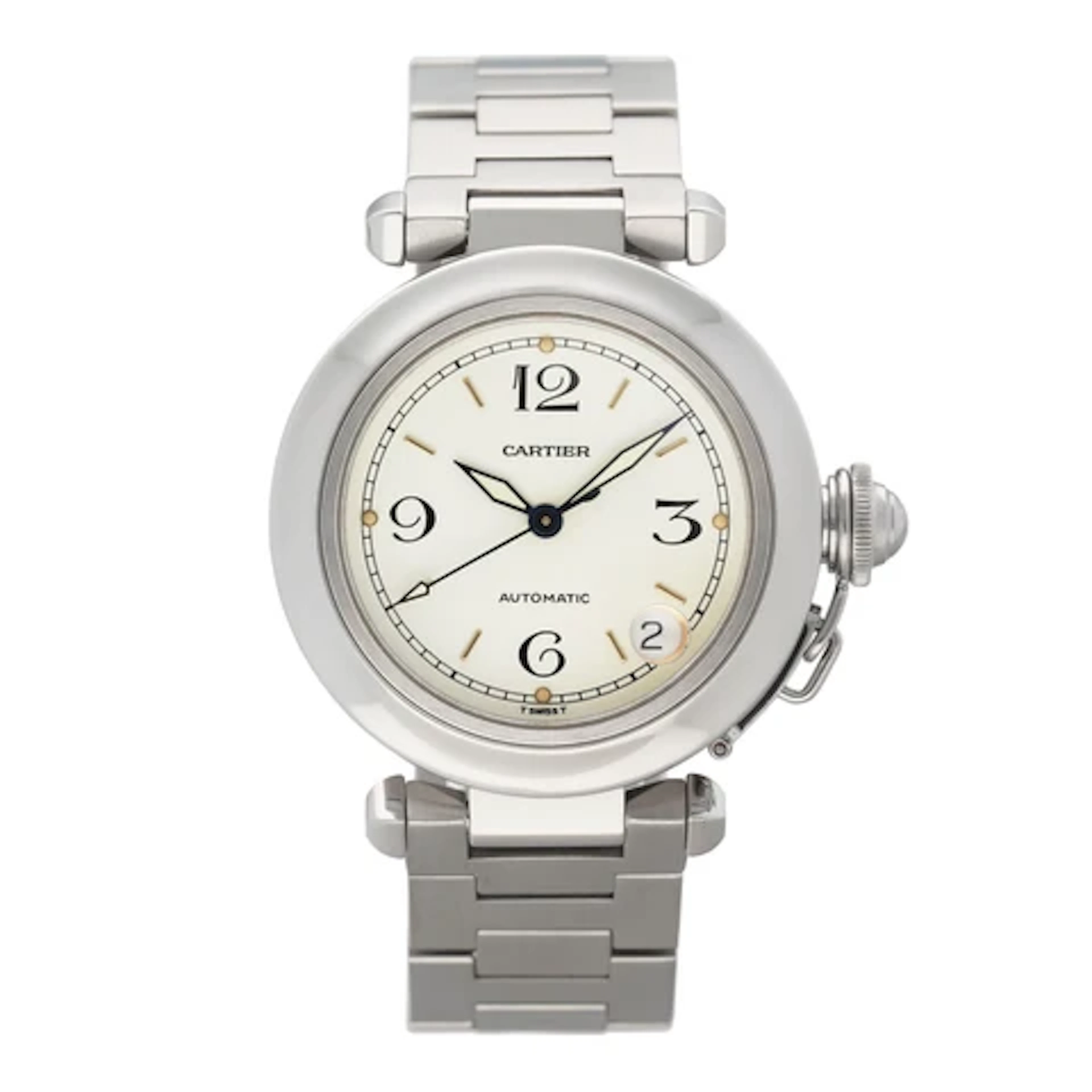 Cartier Pasha W31015M7 Off-White Dial Steel Ladies Watch