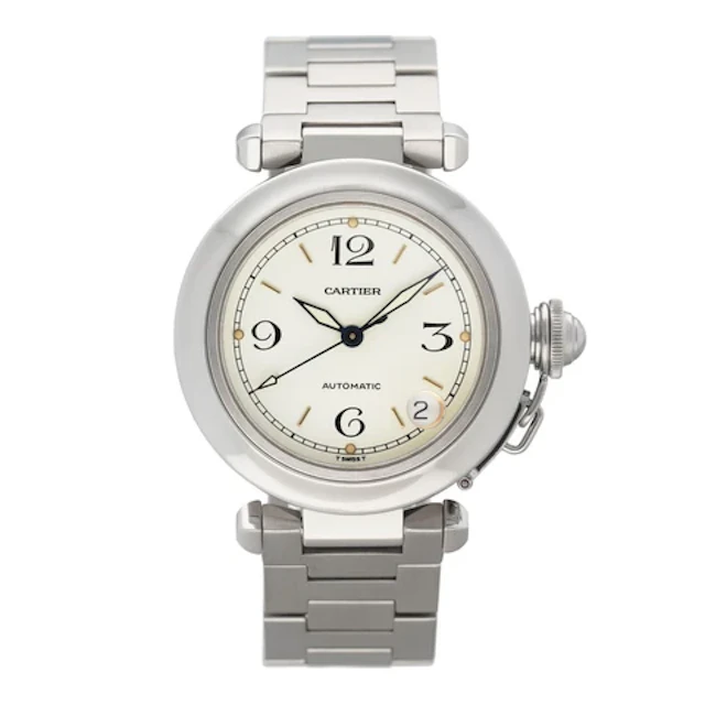 Cartier Pasha W31015M7 Off-White Dial Steel Ladies Watch