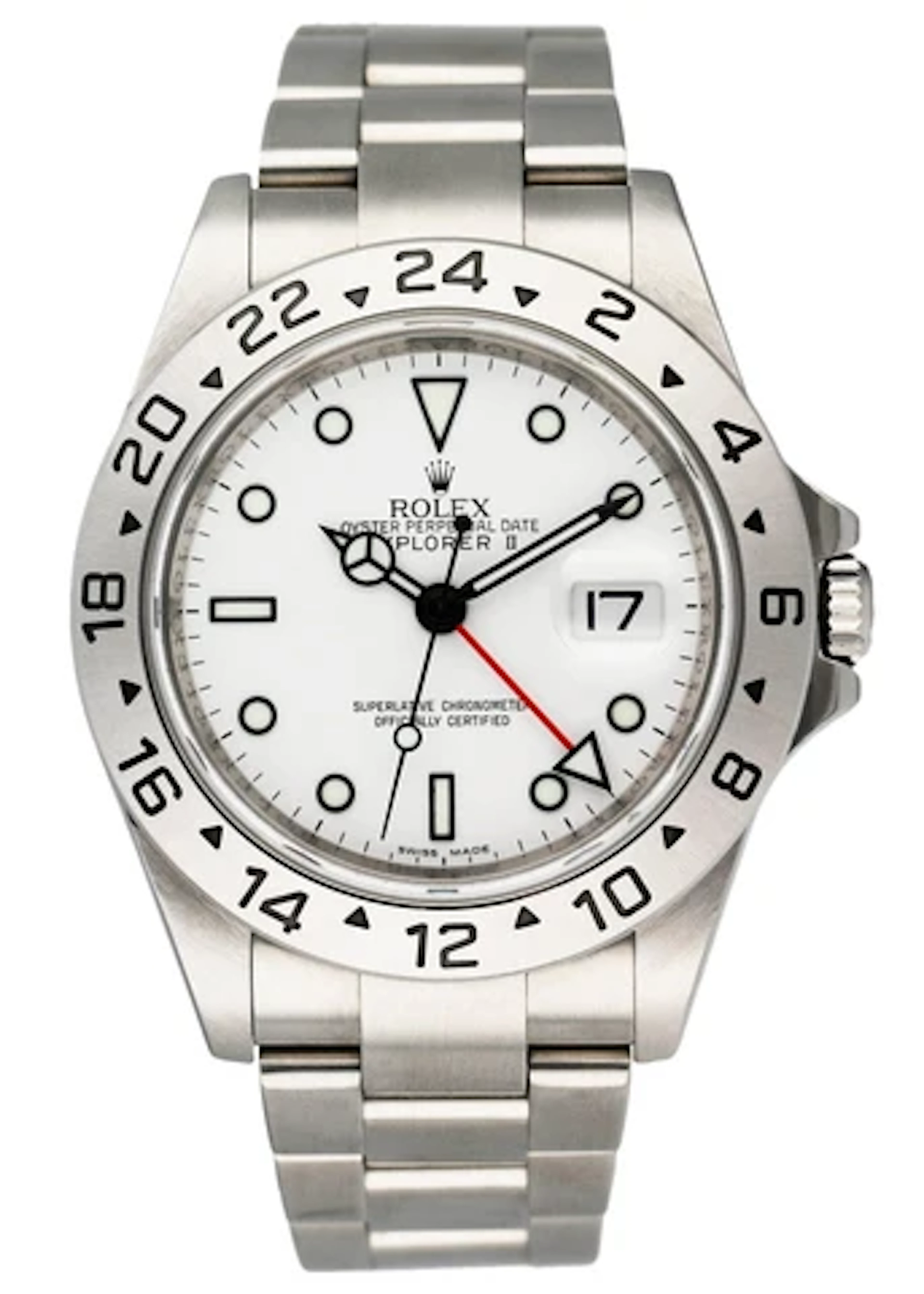 Rolex Explorer II 16570 White Dial Engraved Rehaut Mens Watch