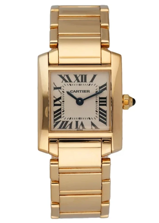 Cartier Tank Francaise 1820 18K Yellow Gold Ladies Watch Box & Papers