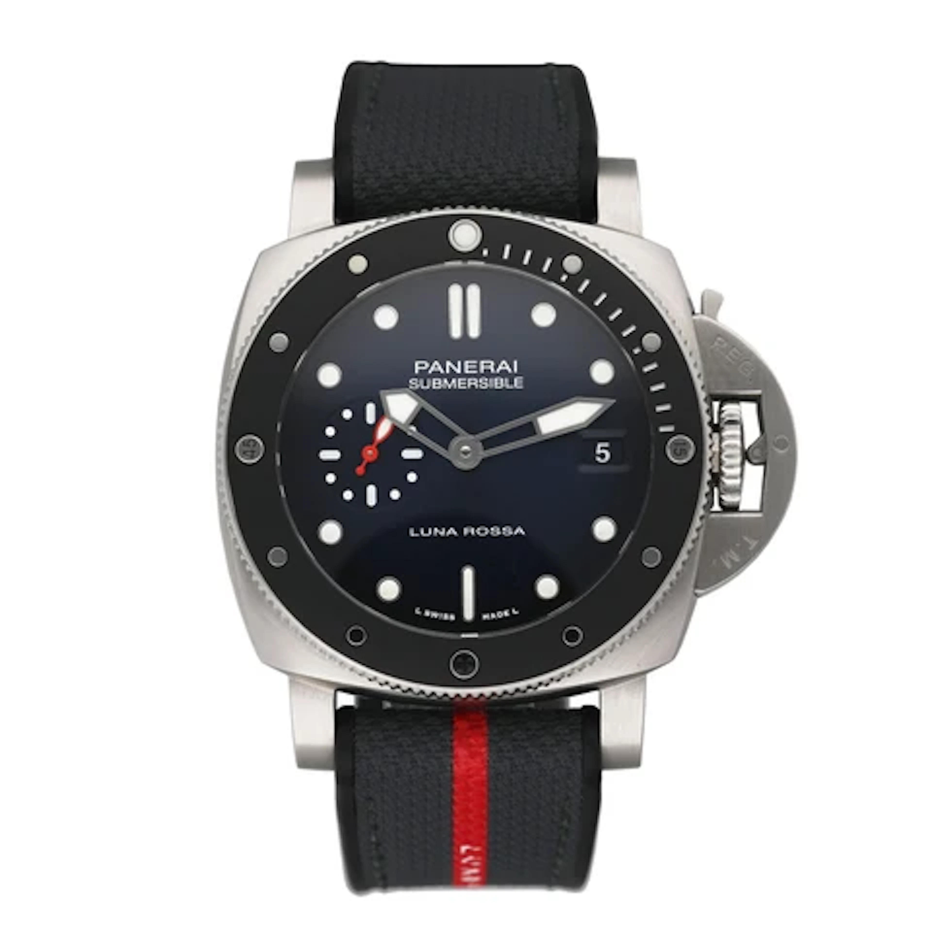 Panerai Submersible Luna Rossa PAM01565 Blue sun-brushed Dial Steel