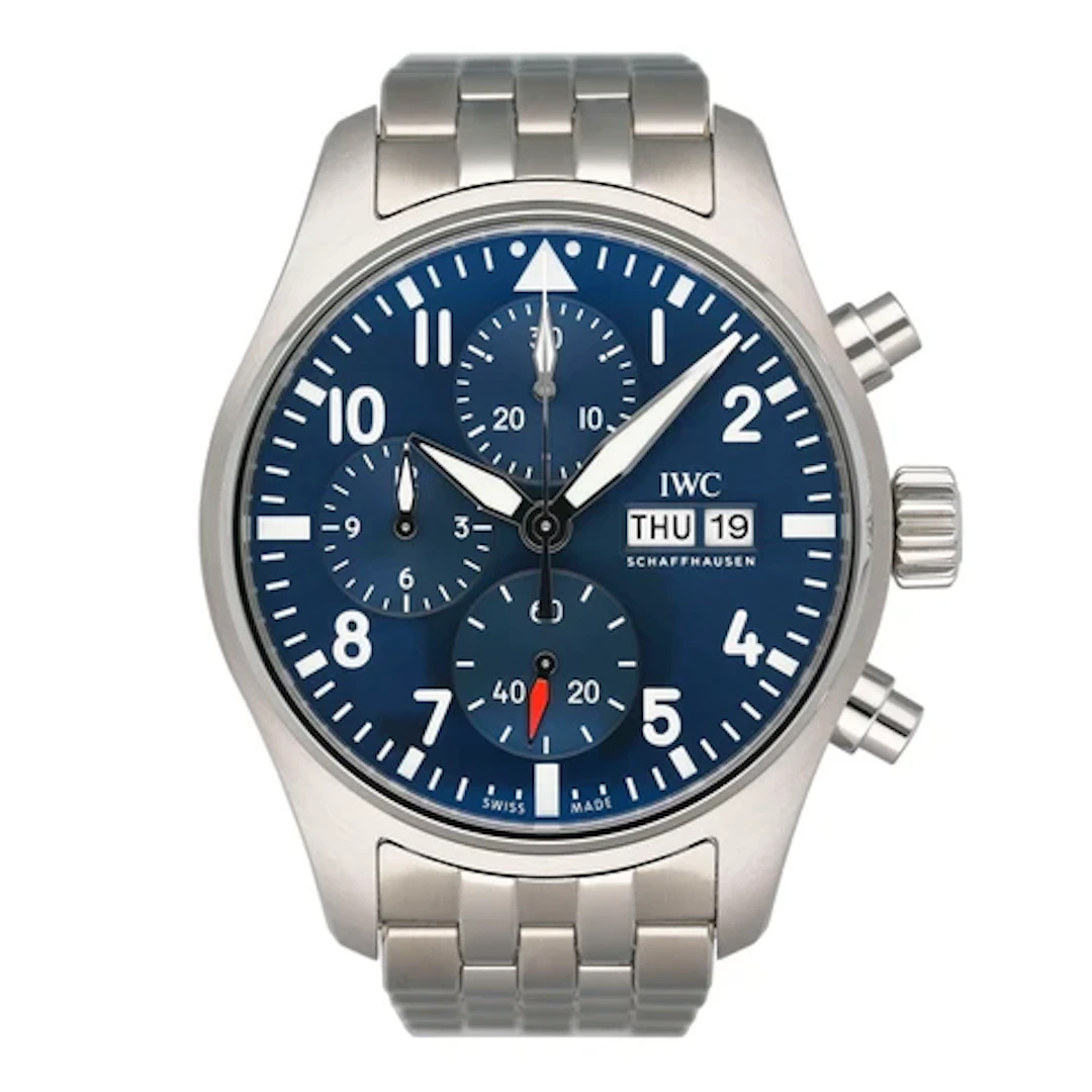 IWC Pilot's IW388102 Chronograph 41 Blue Dial Mens Watch Box Papers