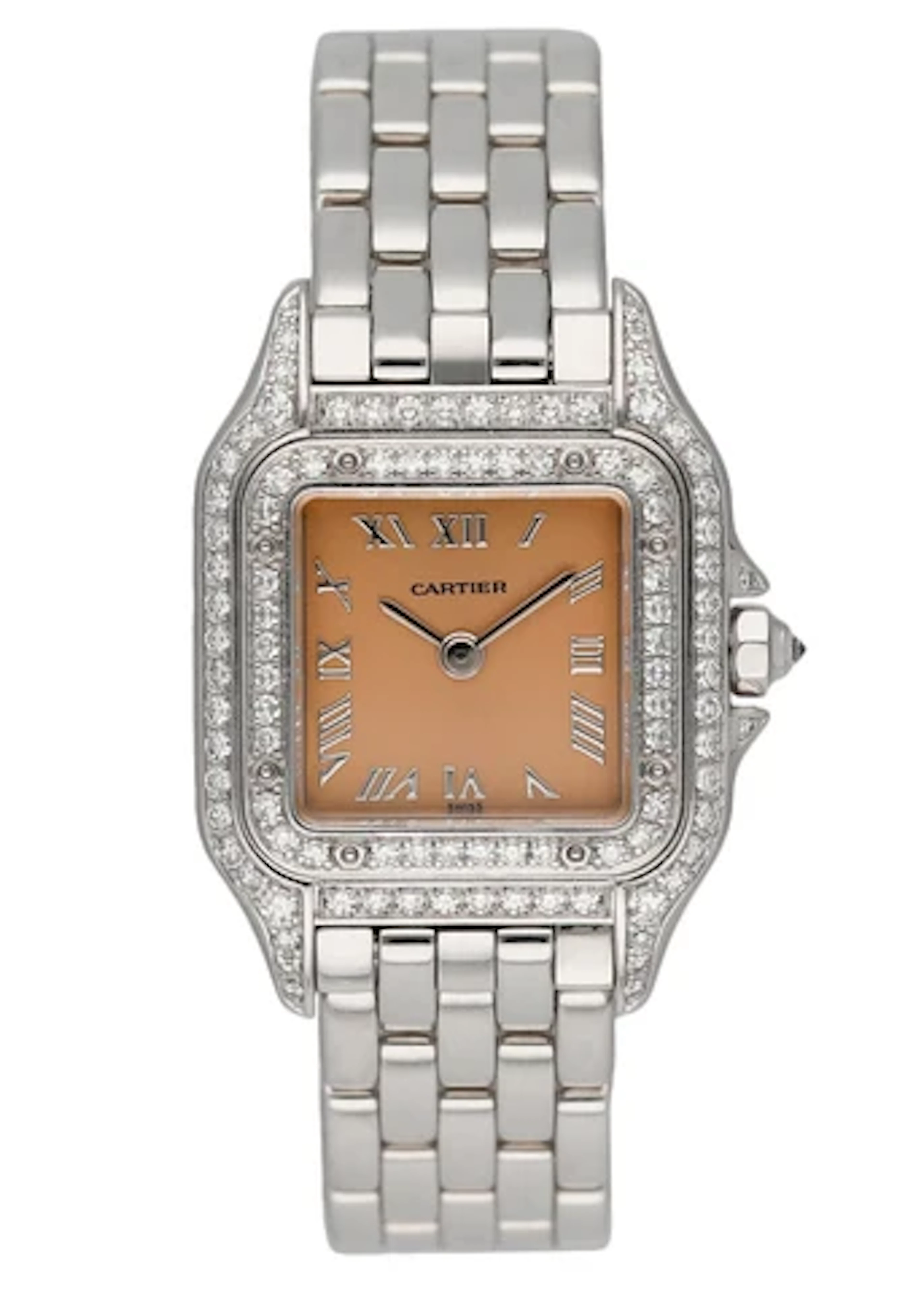 Cartier Panthere WF3259F3 Salmon Dial White Gold Diamond Ladies Watch