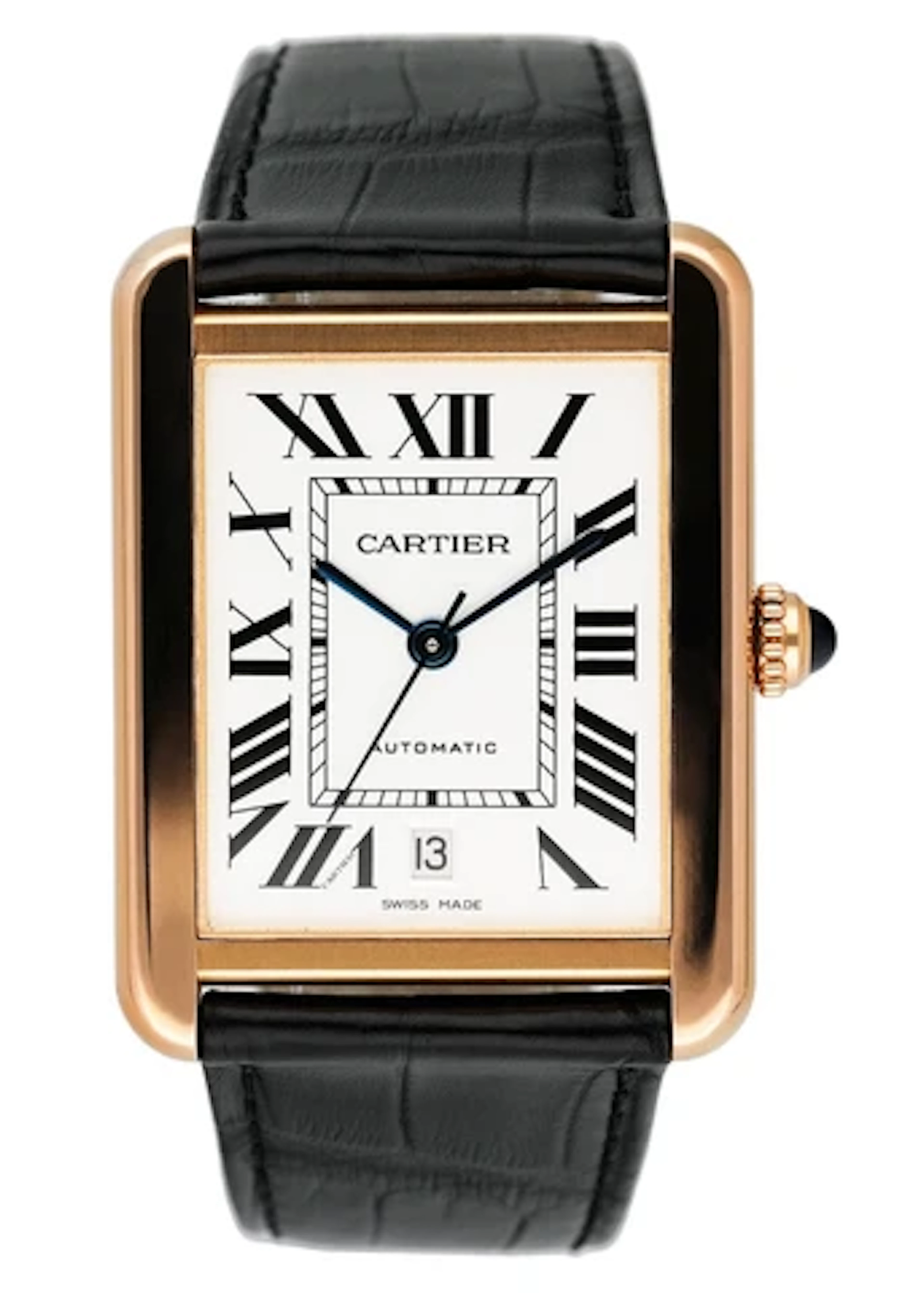 Cartier Tank Solo XL W5200026 18K Rose Gold Mens Watch Box Papers