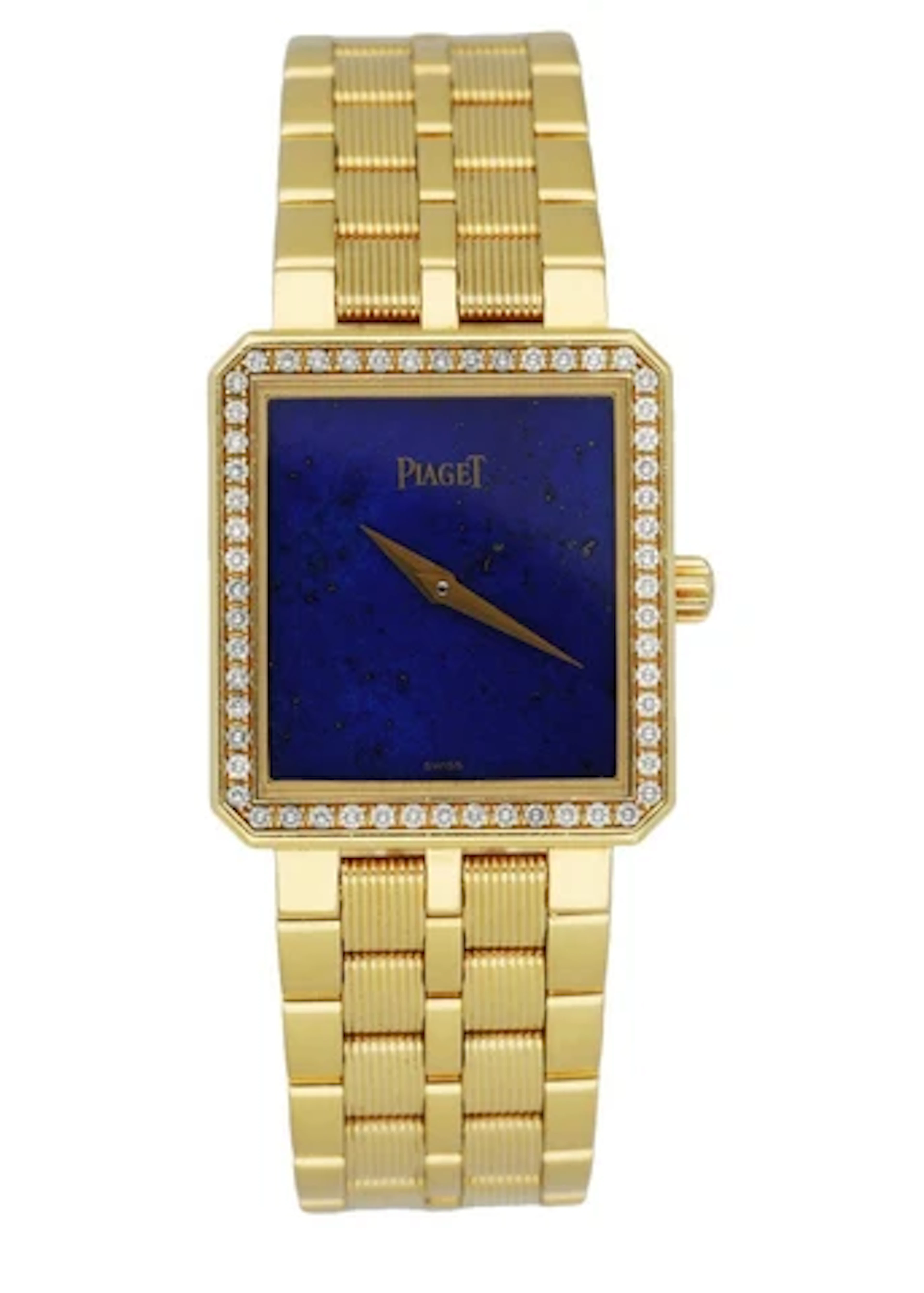 Piaget 50155 M601D Lapis Dial 18K Yellow Gold Diamond Bezel Set Ladies Watch