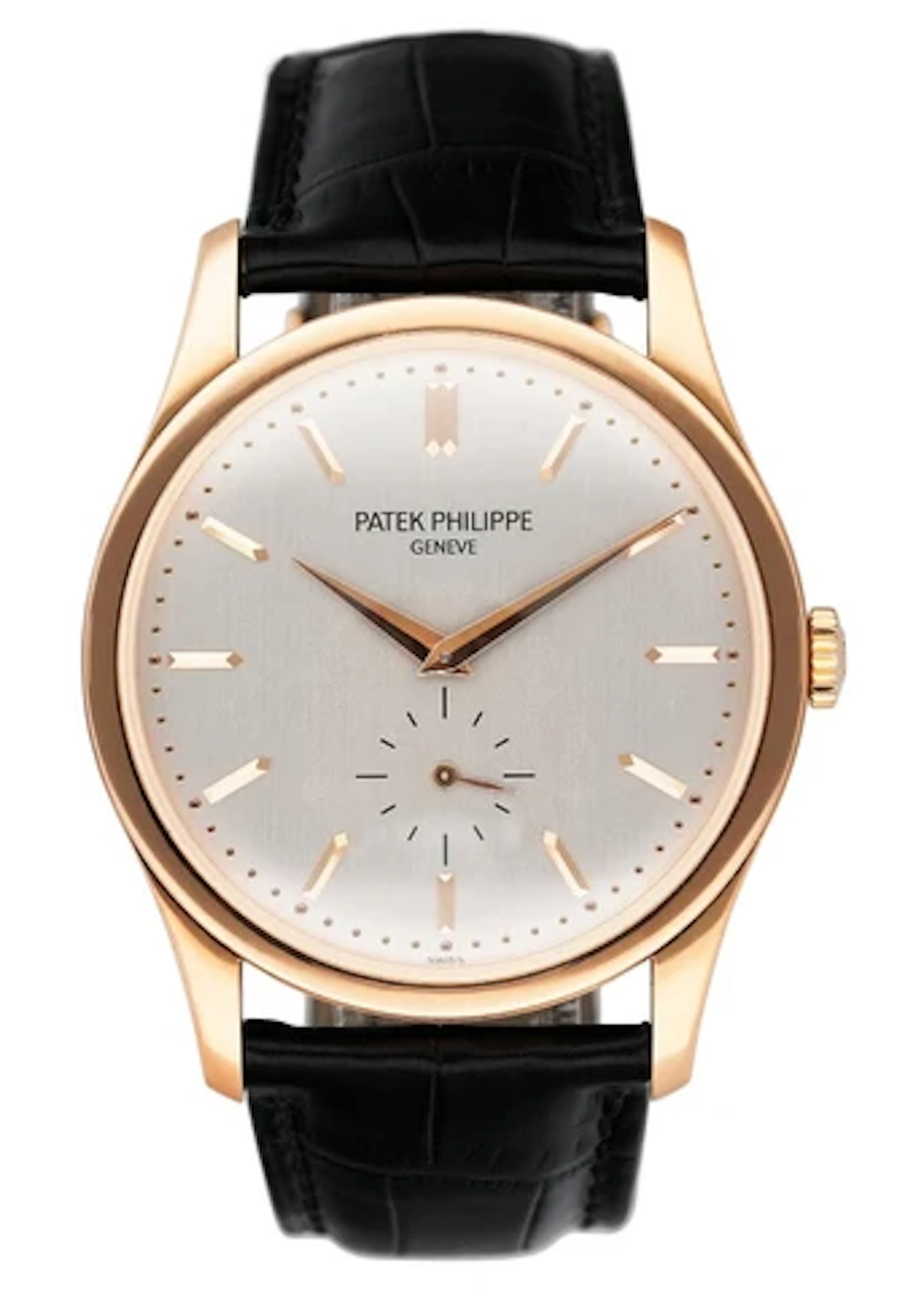 Patek Philippe Calatrava 5196R 18K Rose Gold Mens Watch With Box Papers