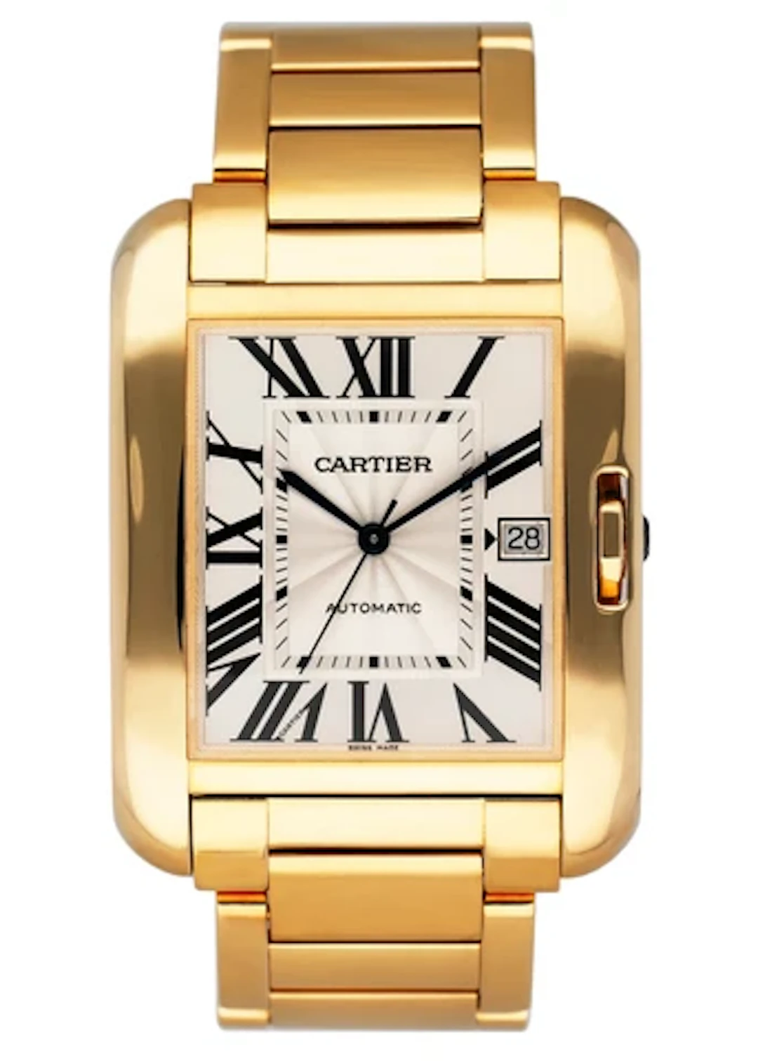 Cartier Tank Anglaise W5310018/3505 18K Yellow Gold Mens Watch Box