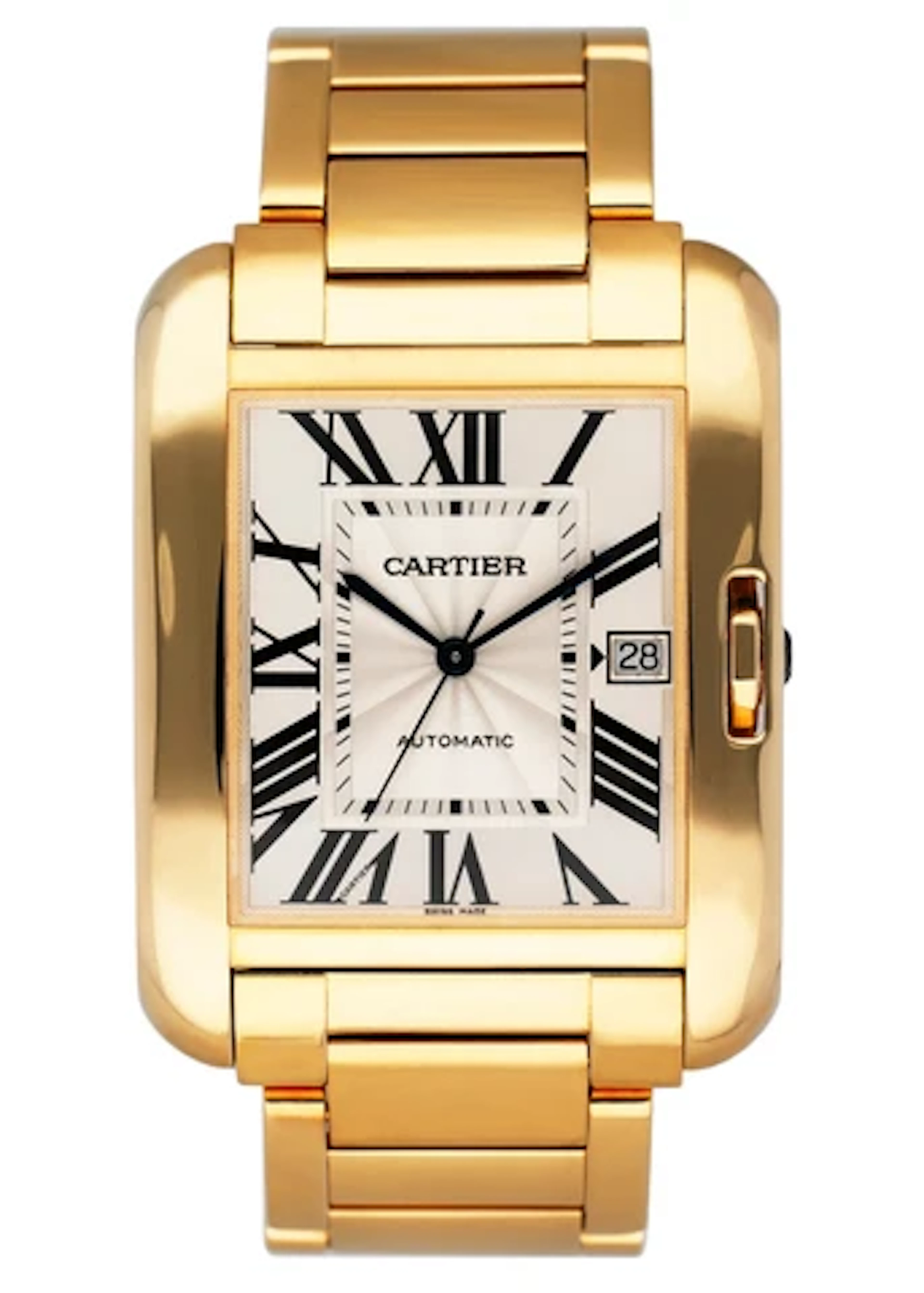 Cartier Tank Anglaise W5310018/3505 18K Yellow Gold Mens Watch Box