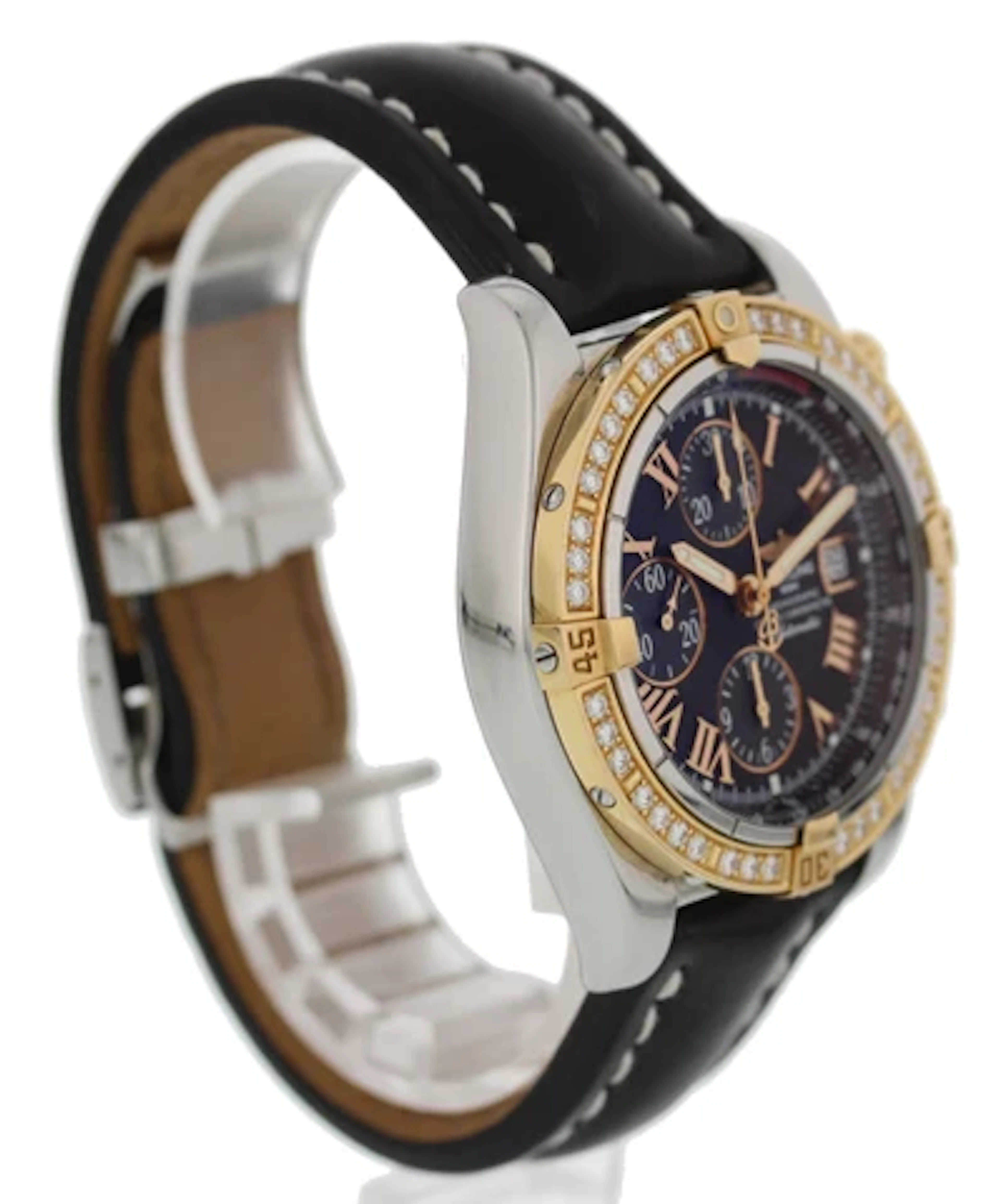 Breitling Chronomat Evolution 18k Rose Gold C13356 Diamonds With Box And Papers