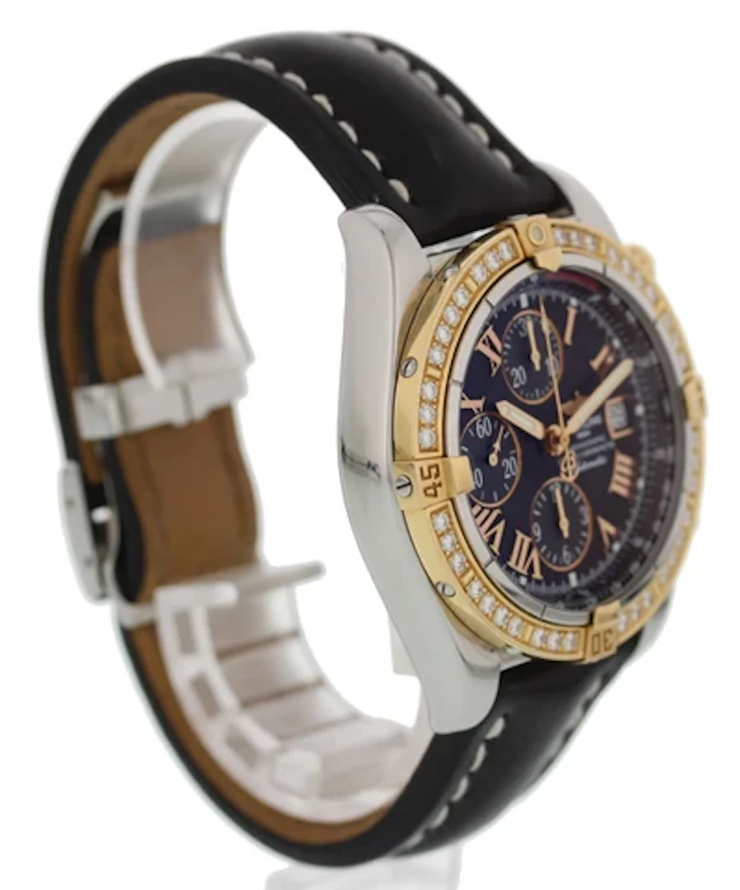 Breitling Chronomat Evolution 18k Rose Gold C13356 Diamonds With Box And Papers