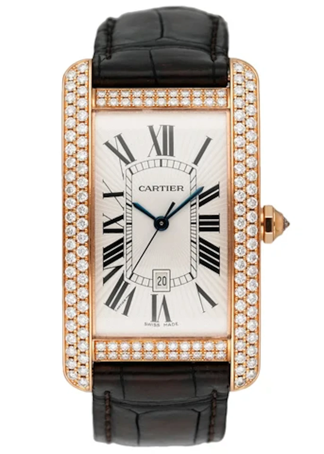 Cartier Tank Americaine Large WB704851 Diamond Watch Box Papers