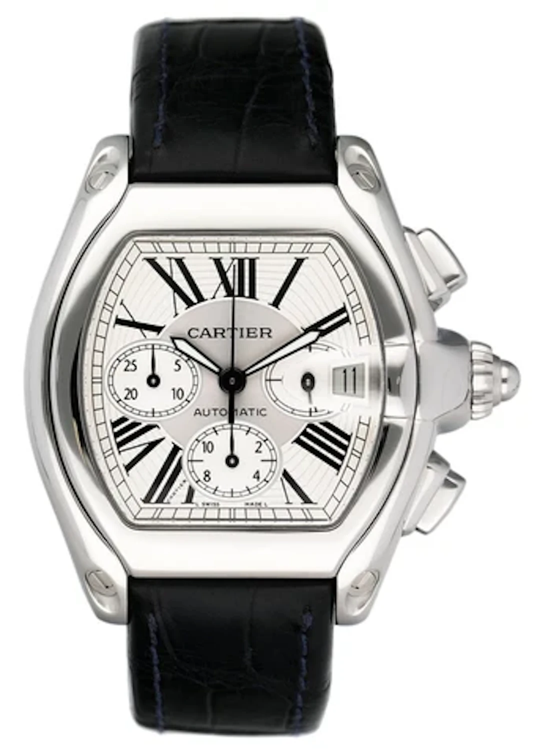 Cartier Roadster W62019X6 Silver Dial Mens Watch