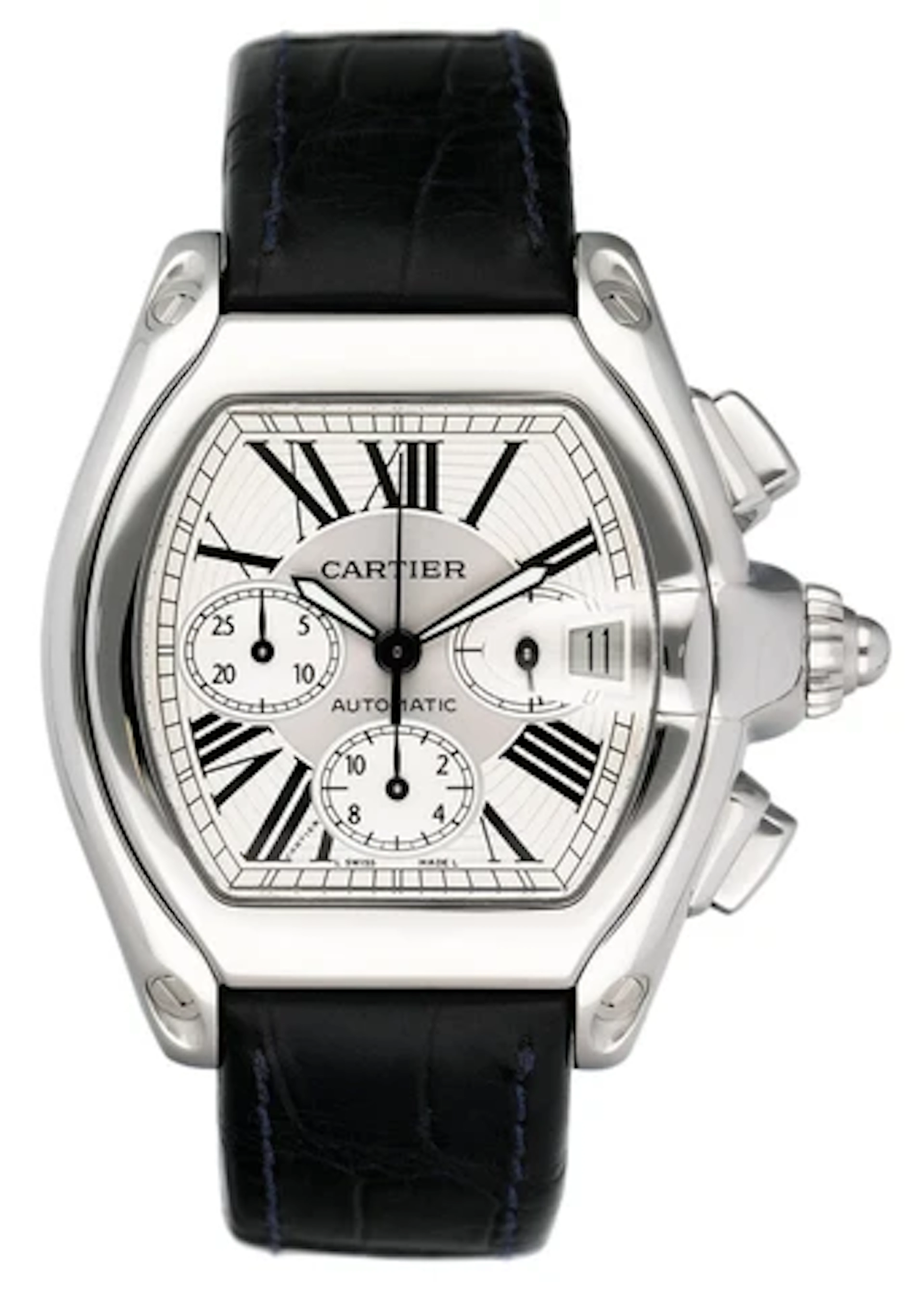 Cartier Roadster W62019X6 Silver Dial Mens Watch