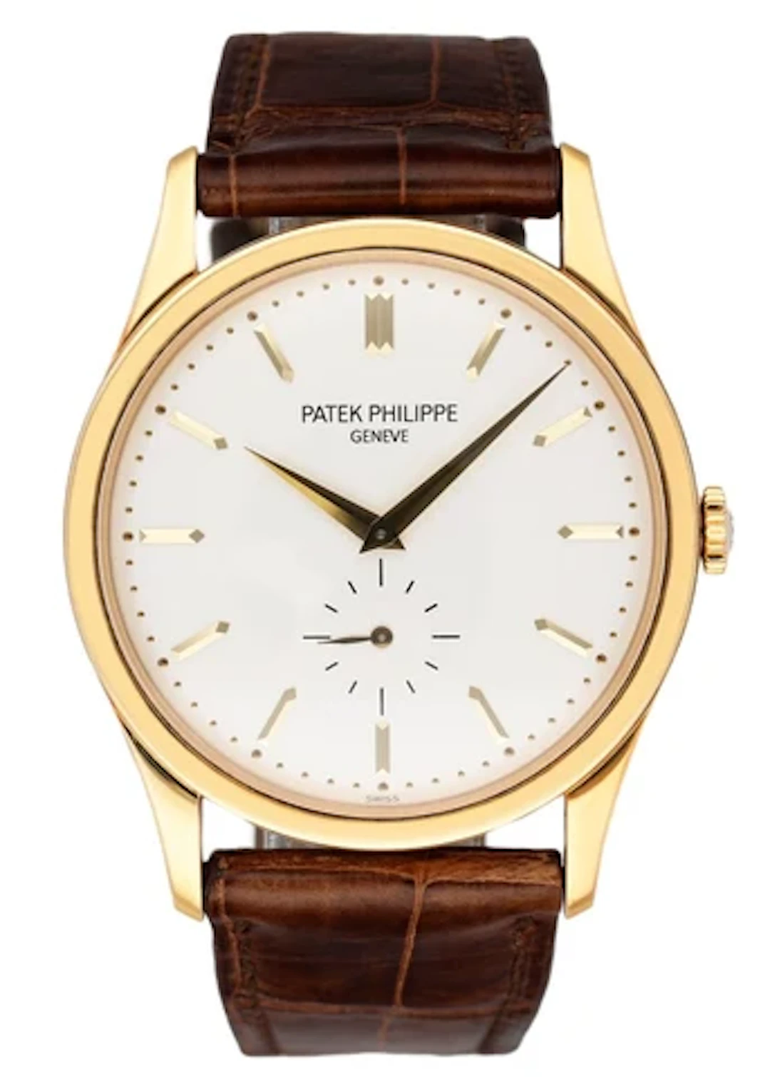 Patek Philippe Calatrava 5196J 18K Yellow Gold Mens Watch Box Papers