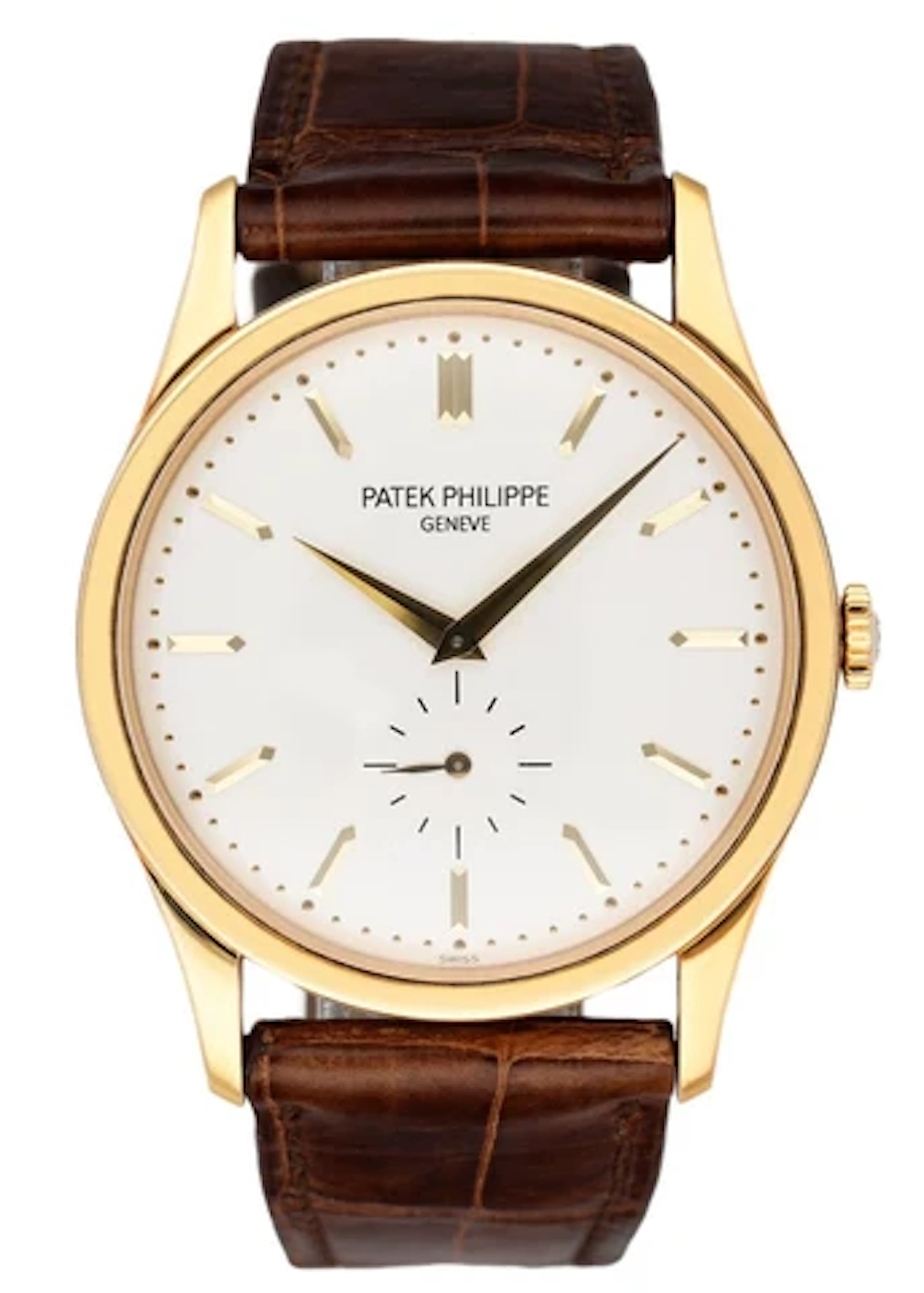 Patek Philippe Calatrava 5196J 18K Yellow Gold Mens Watch Box Papers