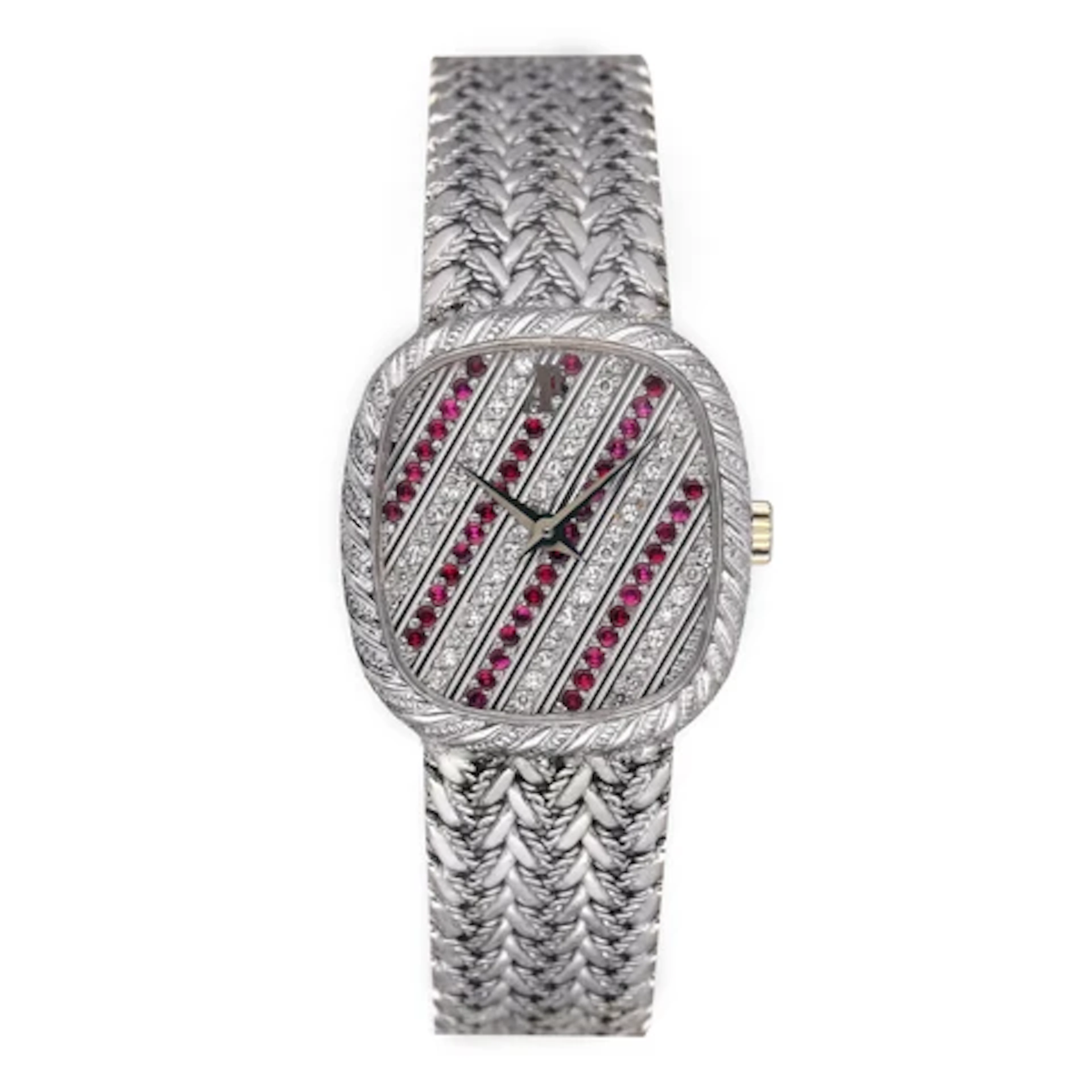Audemars Piguet Ellipse Diamond And Ruby Dial Vintage Ladies Watch