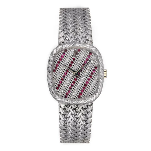 Audemars Piguet Ellipse Diamond And Ruby Dial Vintage Ladies Watch