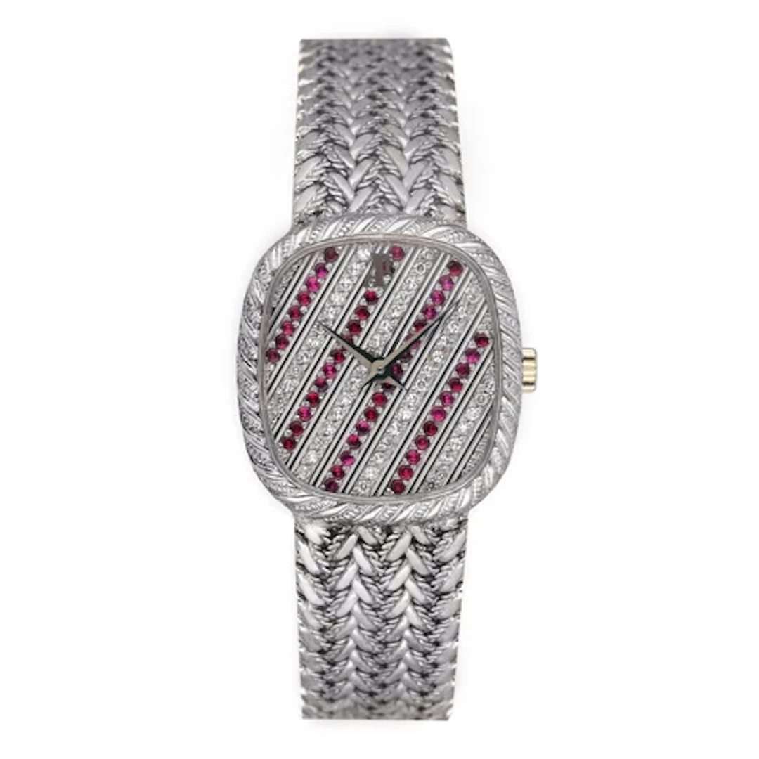 Audemars Piguet Ellipse Diamond And Ruby Dial Vintage Ladies Watch
