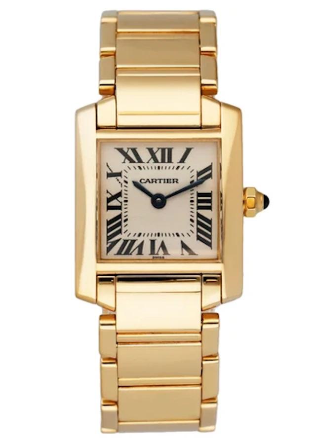 Cartier Tank Francaise 1820 18K Yellow Gold Ladies Watch Box Papers