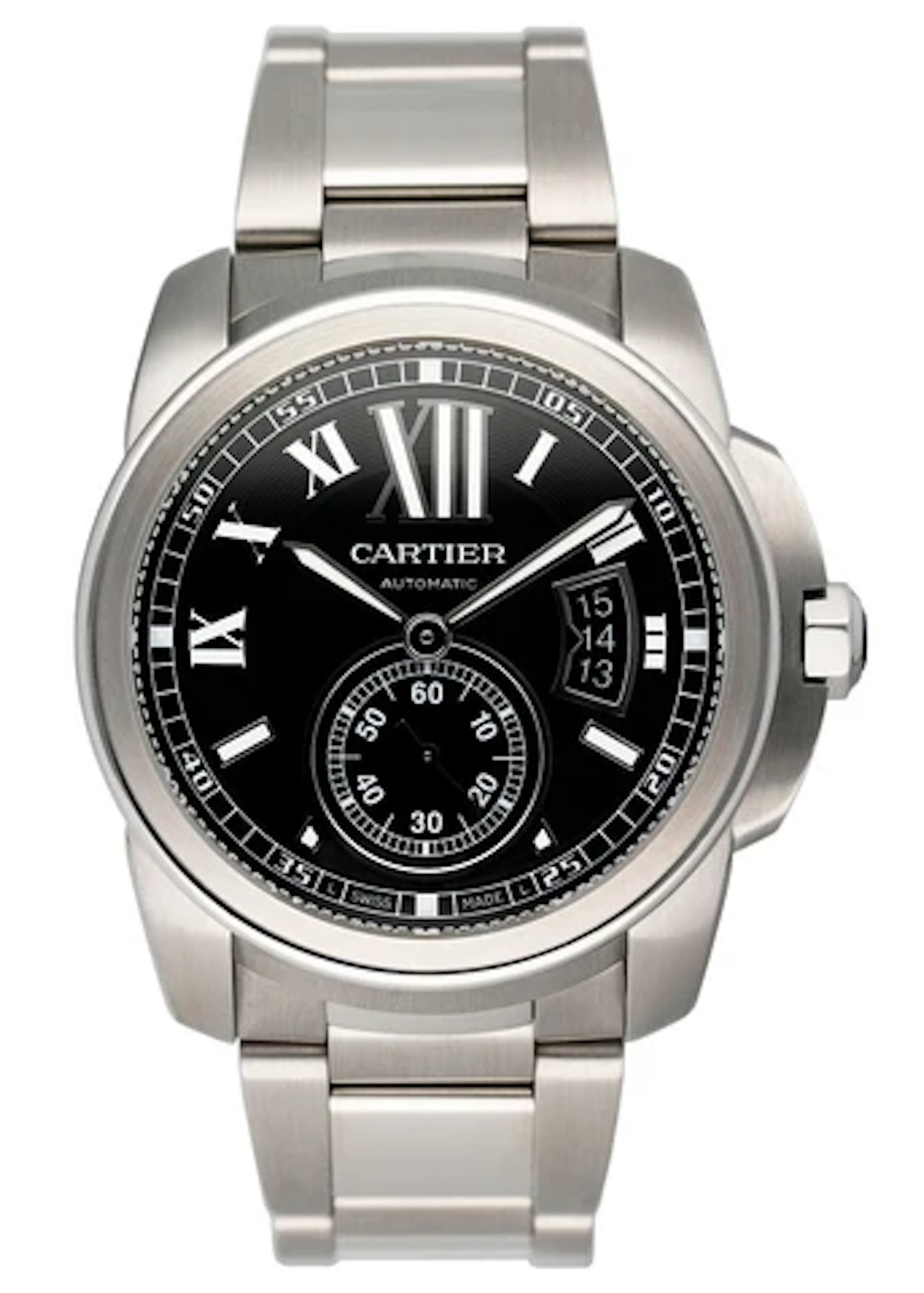 Cartier Calibre W7100016 Black Dial Steel Mens Watch
