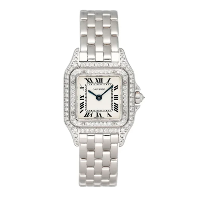 Cartier Panthere WF3118F3 18K White Gold Diamond Ladies Watch With