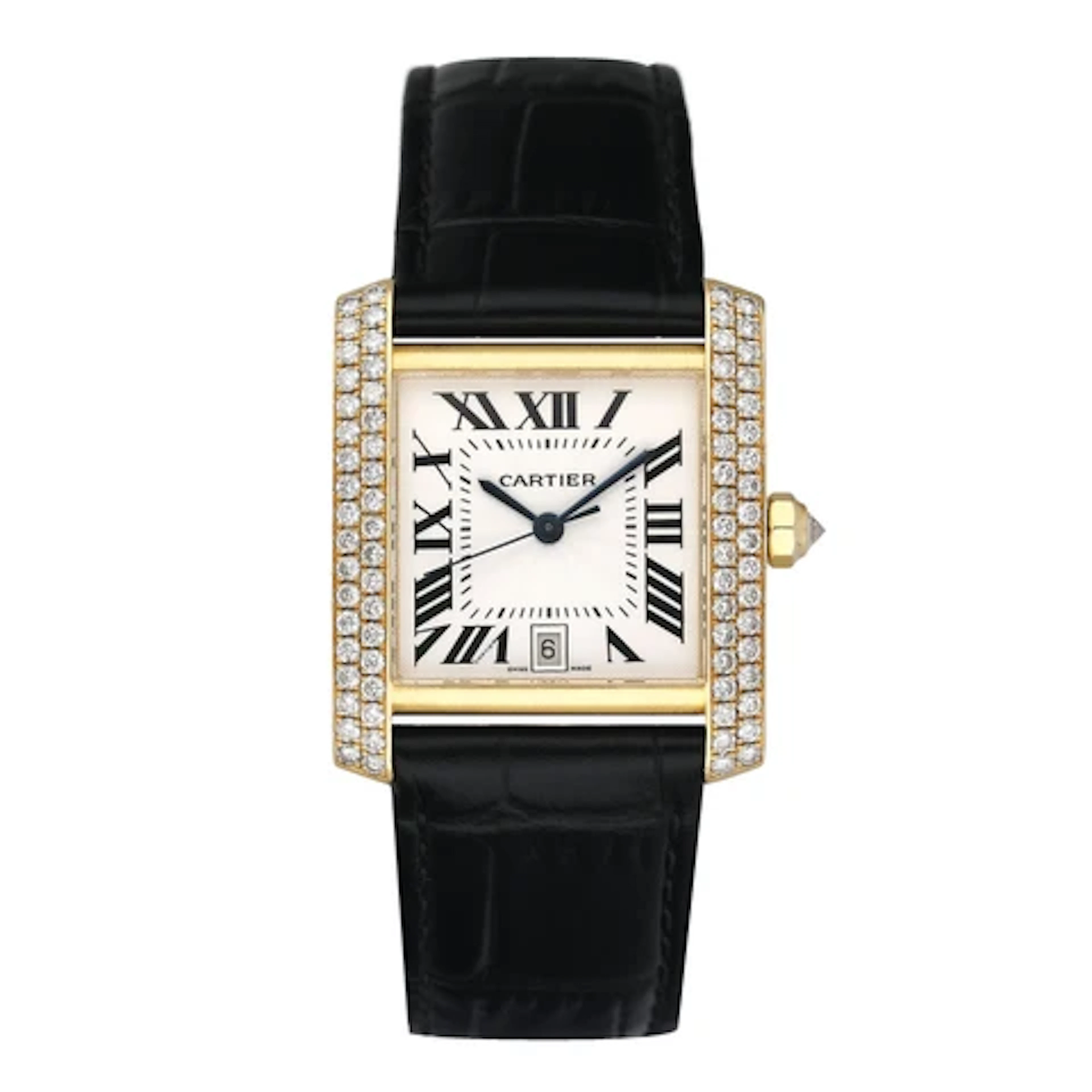 Cartier Tank Francaise WE101051 18K Yellow Gold Mens Watch