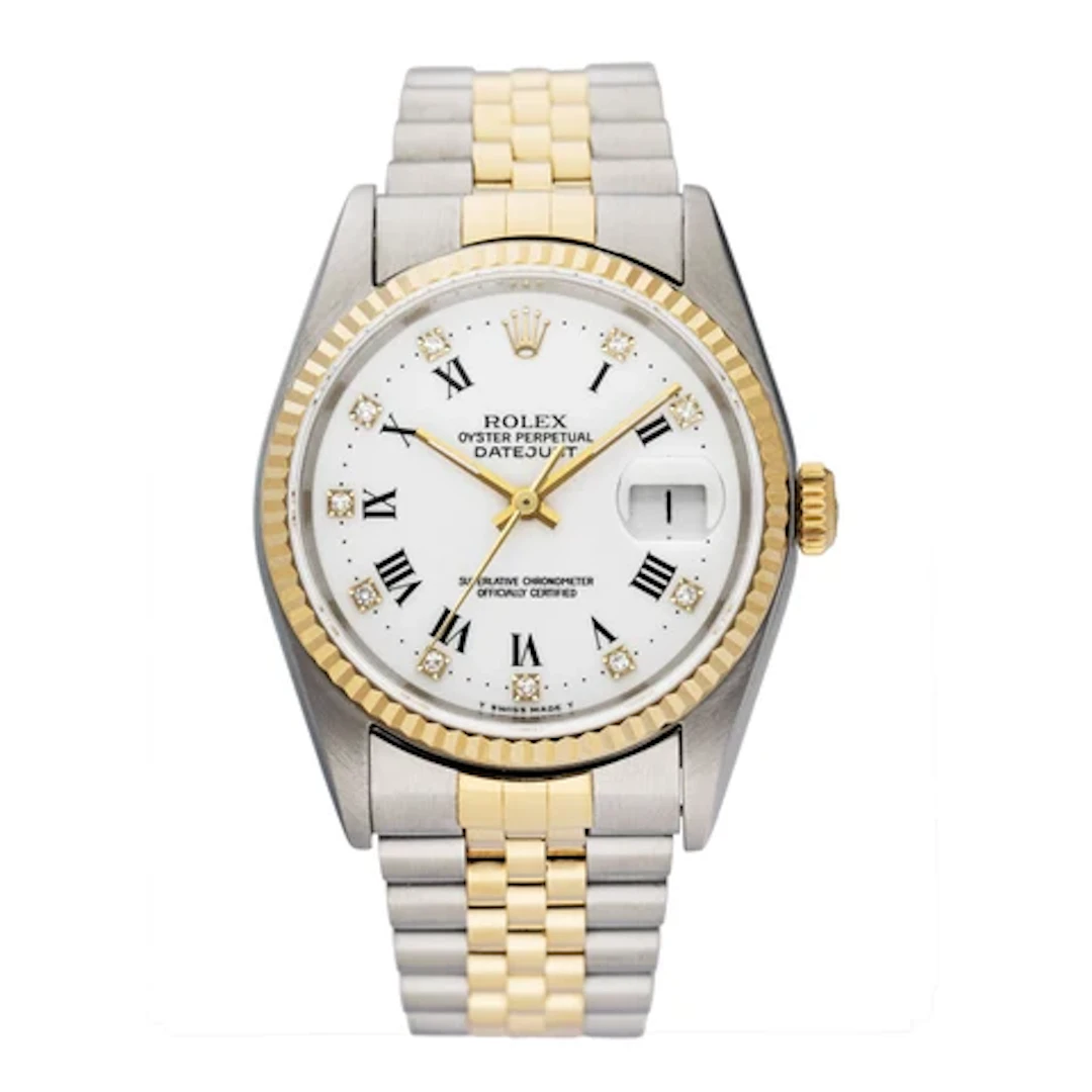 Rolex Datejust 16233 Diamond White Dial Men Watch