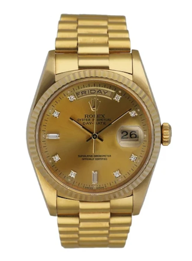 Rolex Day-Date 18238 President Diamond Dial Men's Watch Box & papers