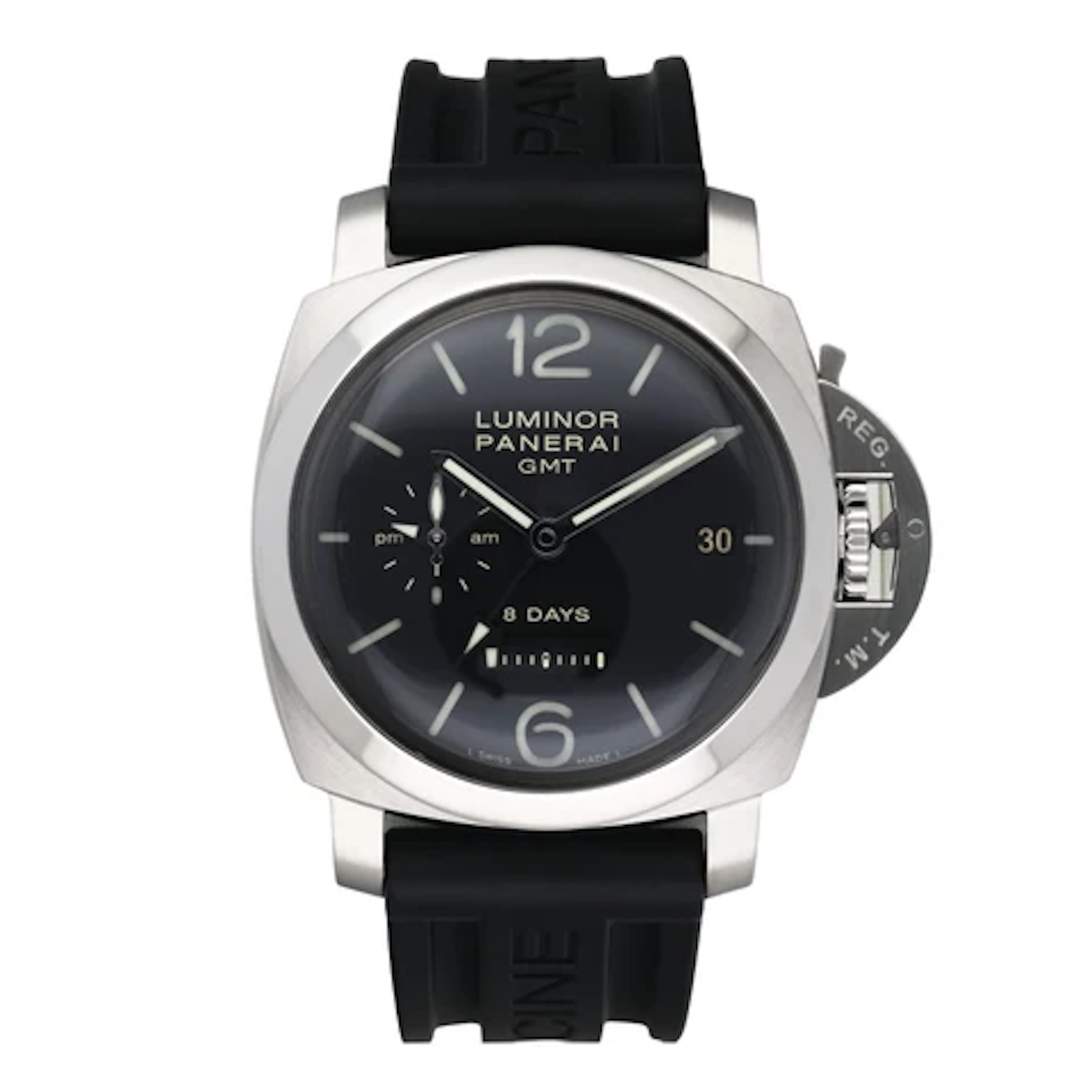 Panerai Luminor 1950 8 Days GMT PAM00233 Black Dial Mens Watch