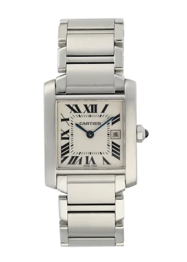 Cartier Tank Francaise 2465 Ladies Midsize Watch Box Papers