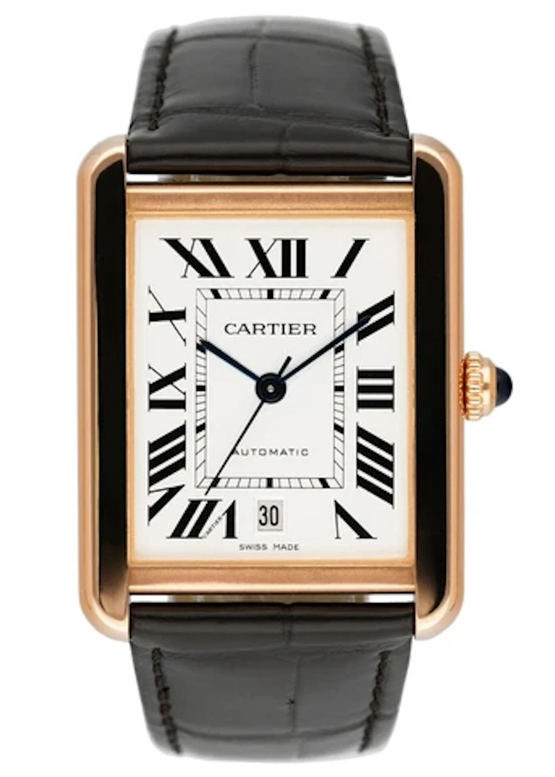 Cartier Tank Solo XL W5200026 18K Rose Gold Mens Watch