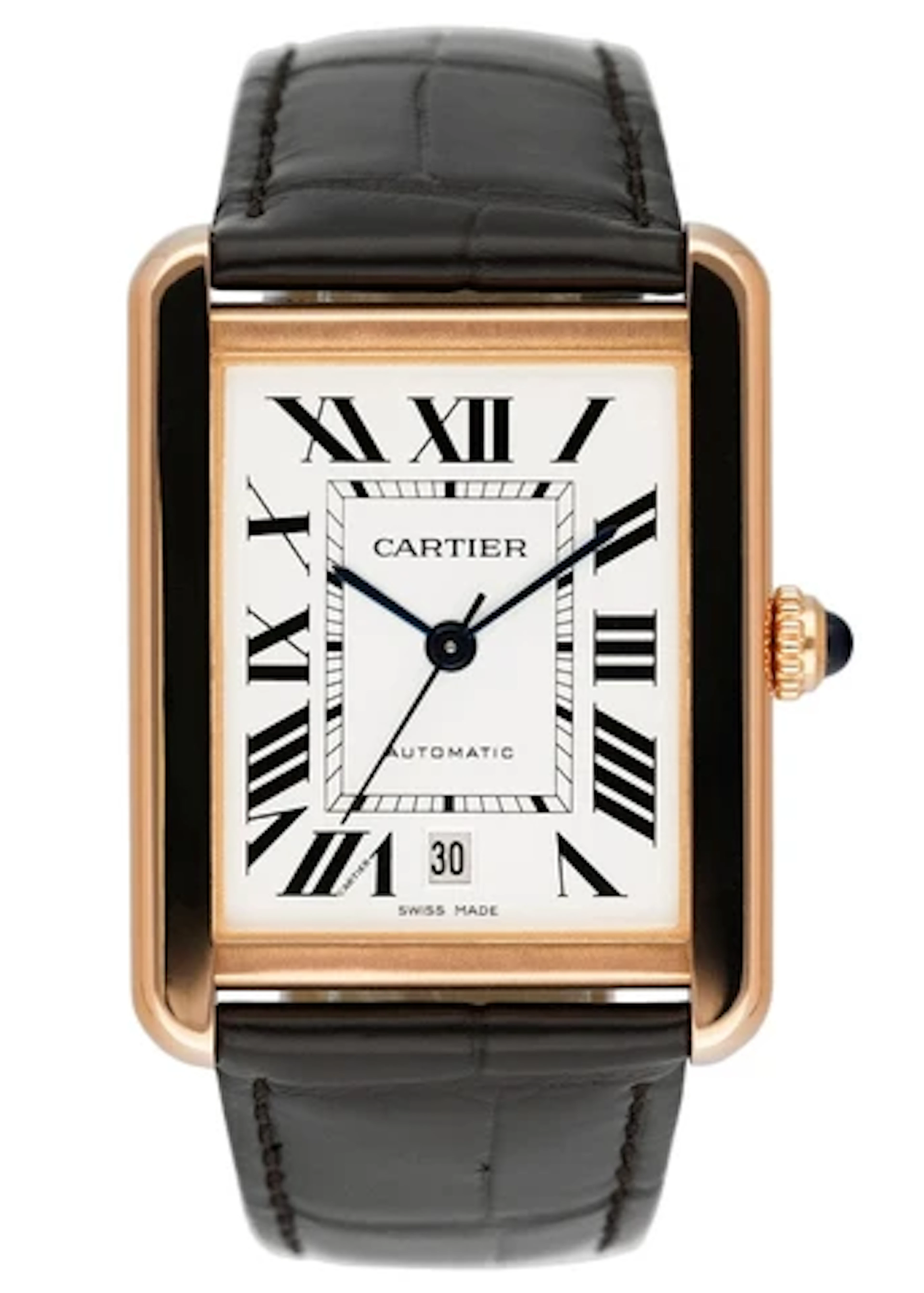 Cartier Tank Solo XL W5200026 18K Rose Gold Mens Watch