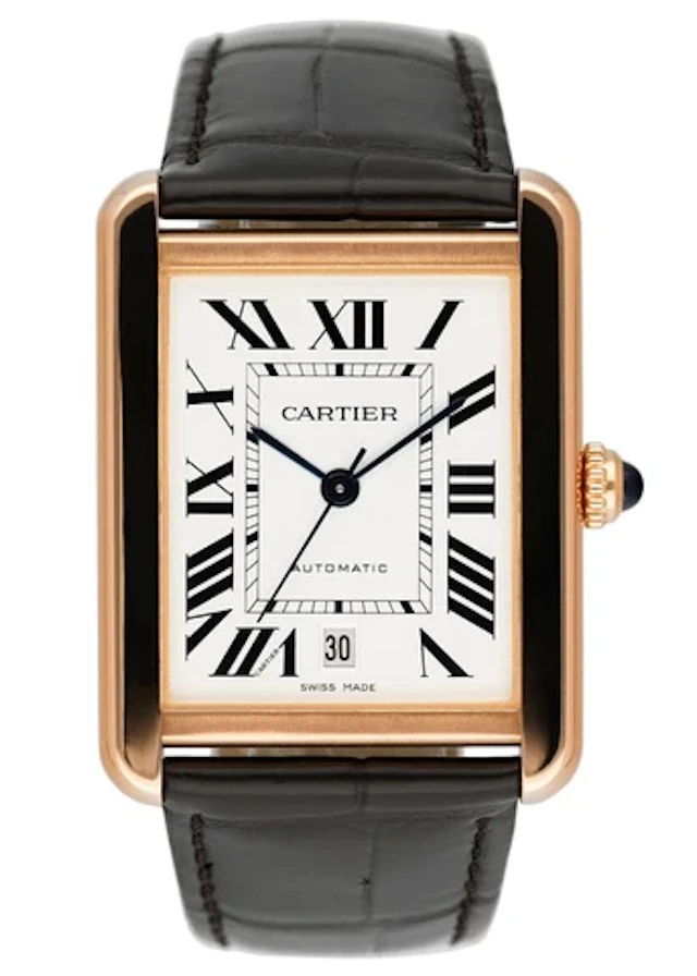 Cartier Tank Solo XL W5200026 18K Rose Gold Mens Watch